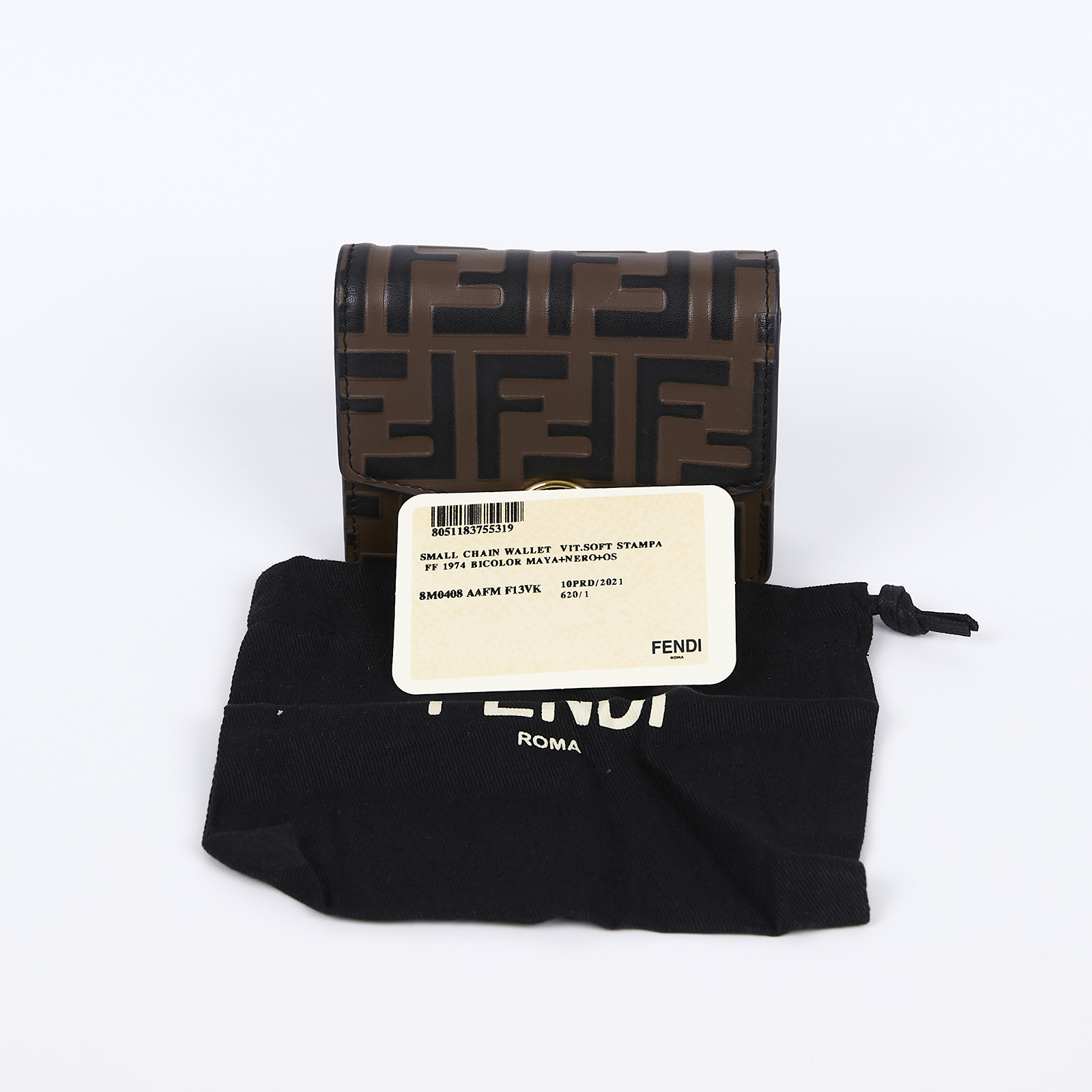 芬迪 FENDI 可斜背錢包 零錢包 8M0408AAFM 原花FF零錢鍊包 無附屬品