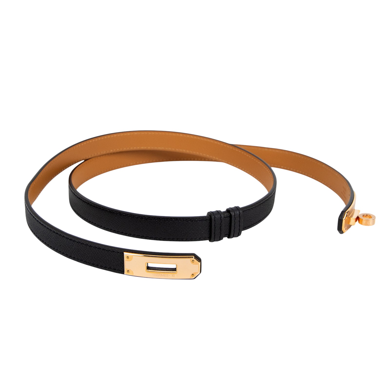 愛馬仕 Hermes Kelly 18 腰帶 KL18B W刻 黑KELLY皮帶 原廠盒子/防塵袋