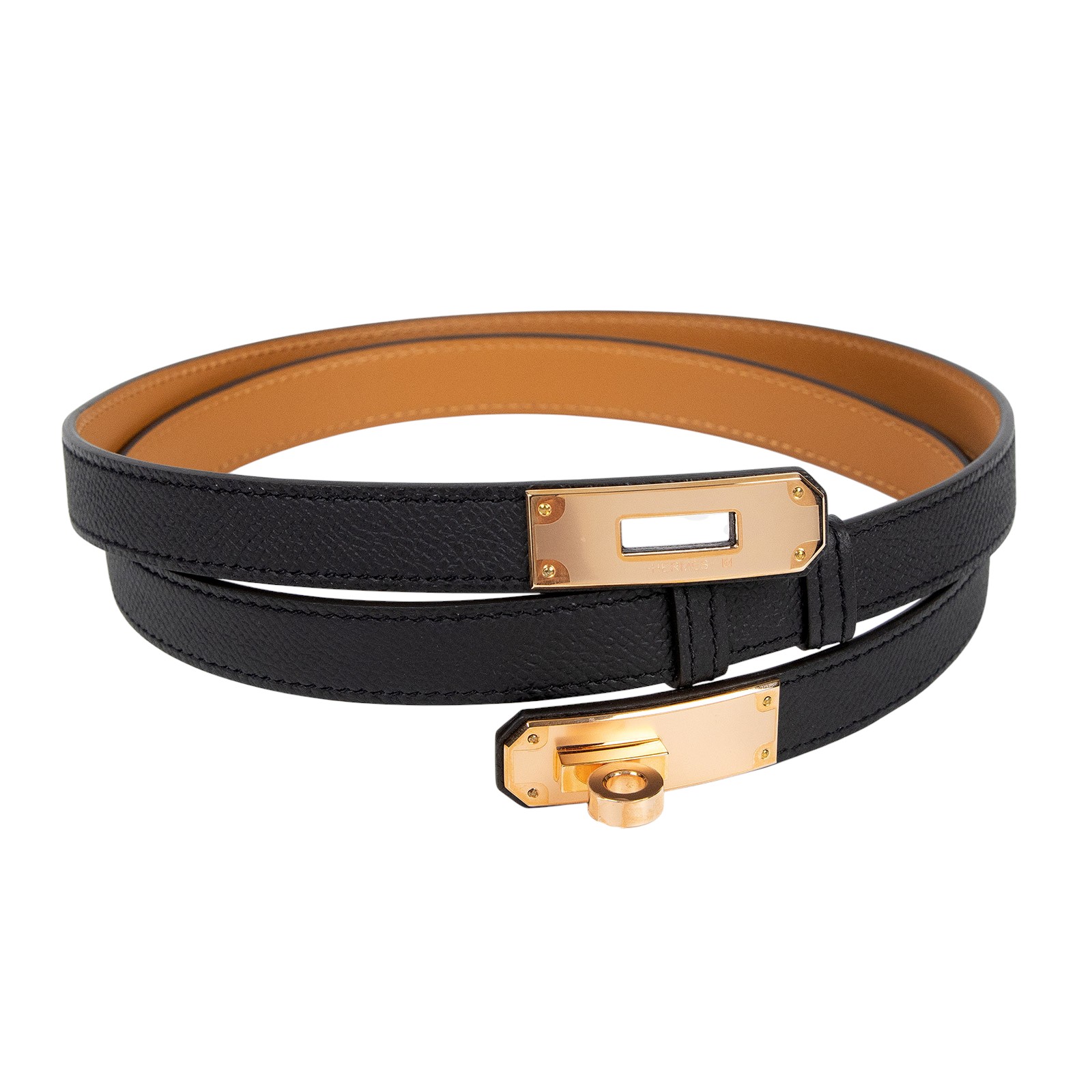 愛馬仕 Hermes Kelly 18 腰帶 KL18B W刻 黑KELLY皮帶 原廠盒子/防塵袋