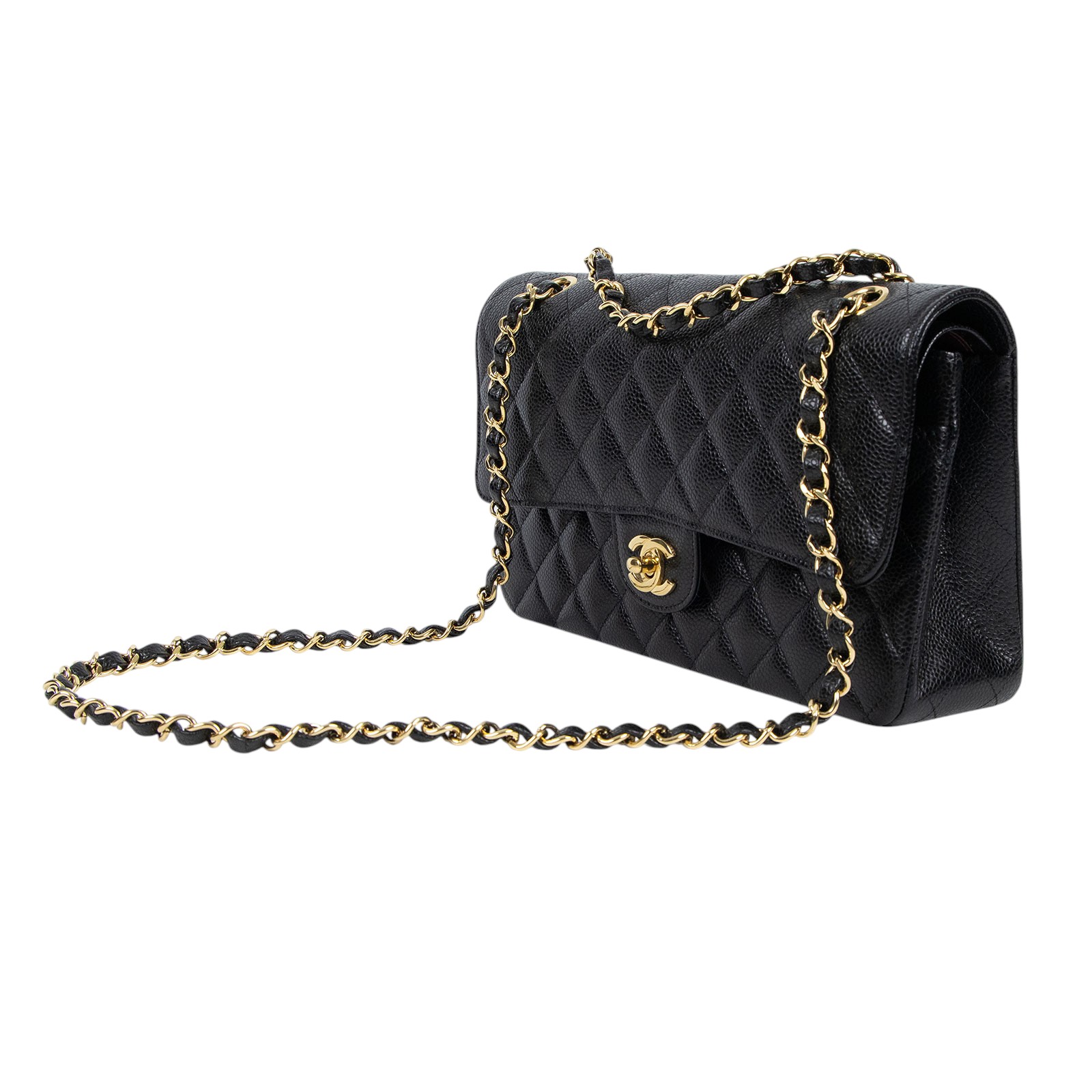 香奈兒 CHANEL CF 經典 11.12 口蓋包 A01112 晶片款 黑金荔枝COCO25 原廠盒子/防塵袋/保書