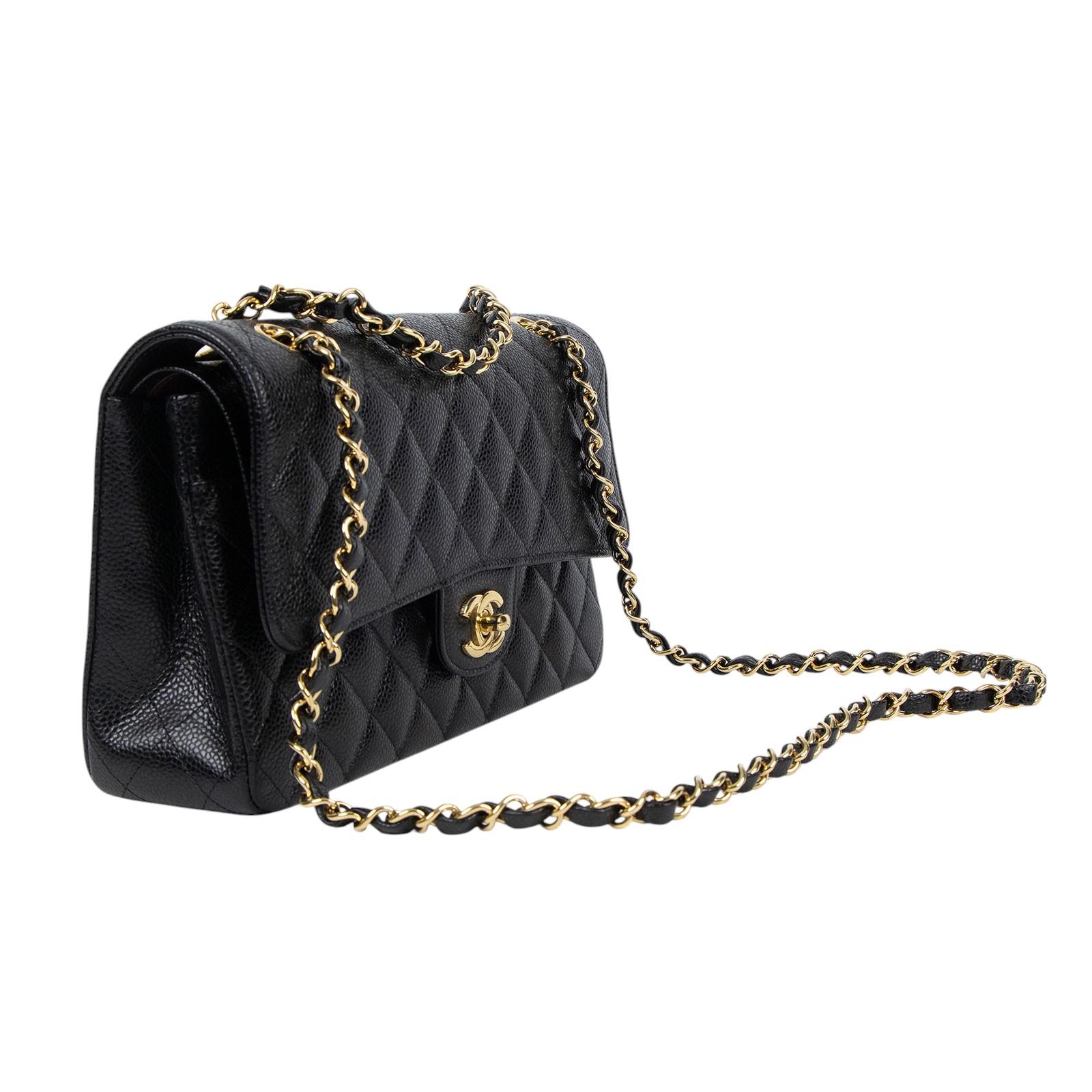 香奈兒 CHANEL CF 經典 11.12 口蓋包 A01112 晶片款 黑金荔枝COCO25 原廠盒子/防塵袋/保書