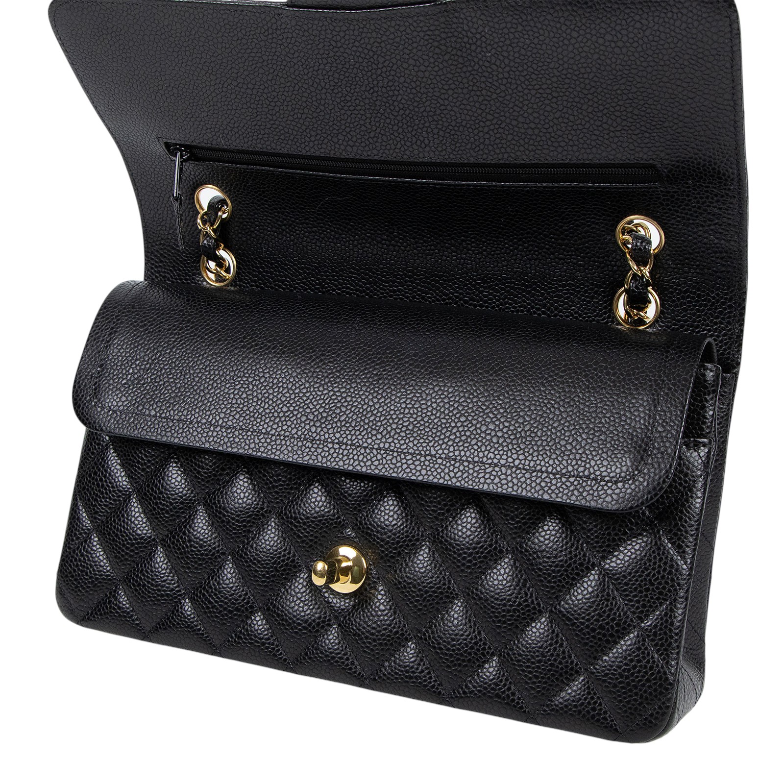 香奈兒 CHANEL CF 經典 11.12 口蓋包 A01112 晶片款 黑金荔枝COCO25 原廠盒子/防塵袋/保書