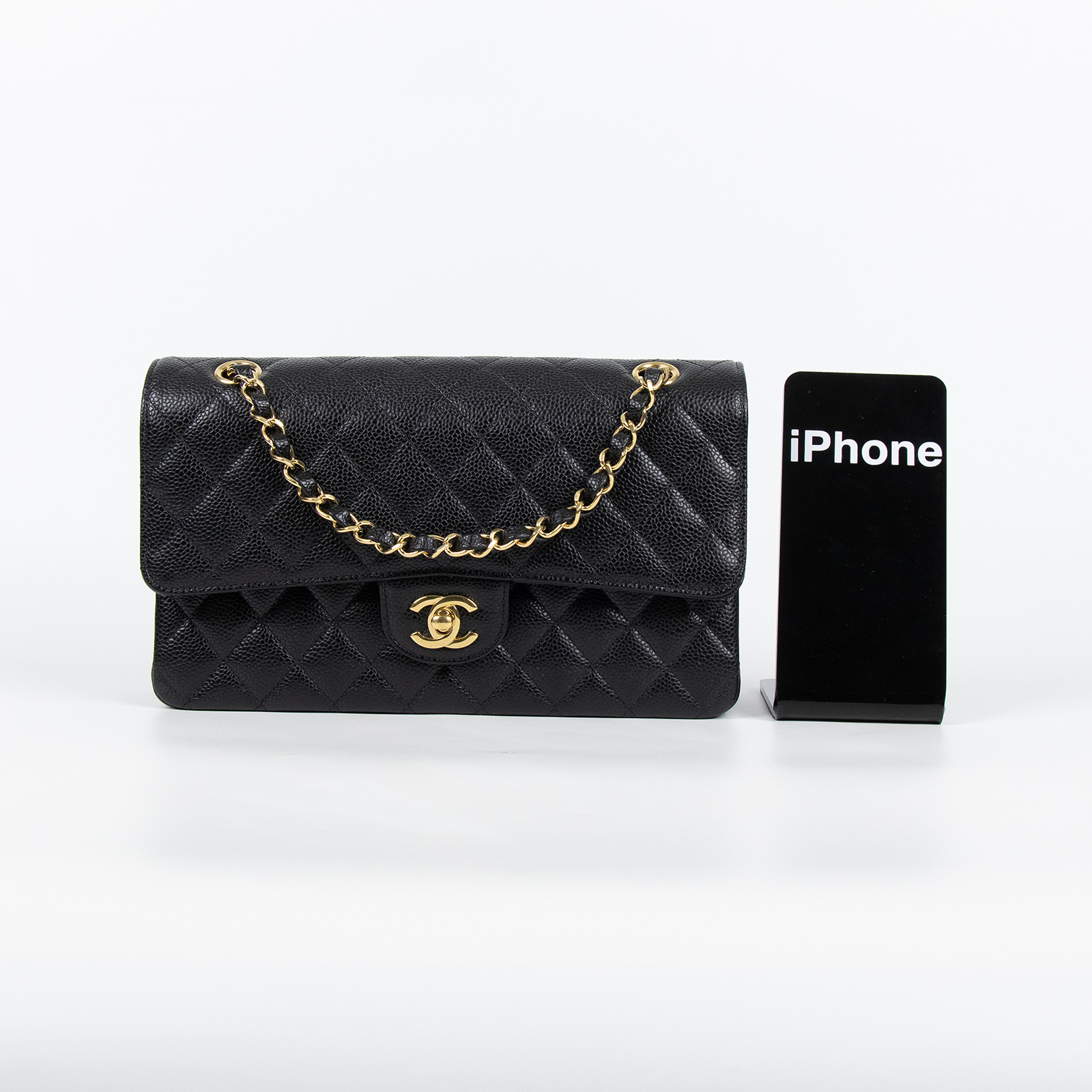 香奈兒 CHANEL CF 經典 11.12 口蓋包 A01112 晶片款 黑金荔枝COCO25 原廠盒子/防塵袋/保書