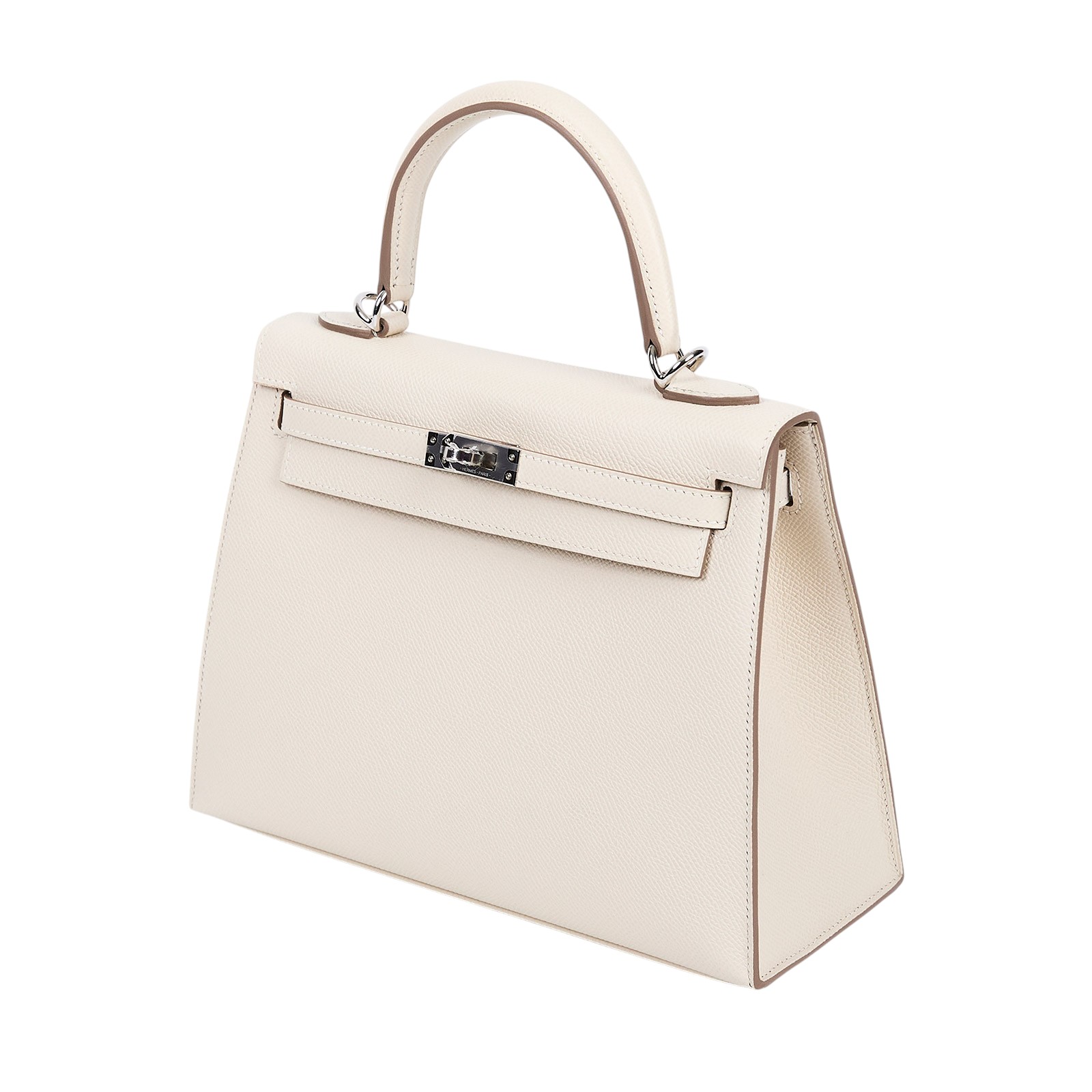 愛馬仕 Hermes Kelly Bag 凱莉包 25 KL25 W刻 白KELLY25 防塵袋/背帶/鎖組