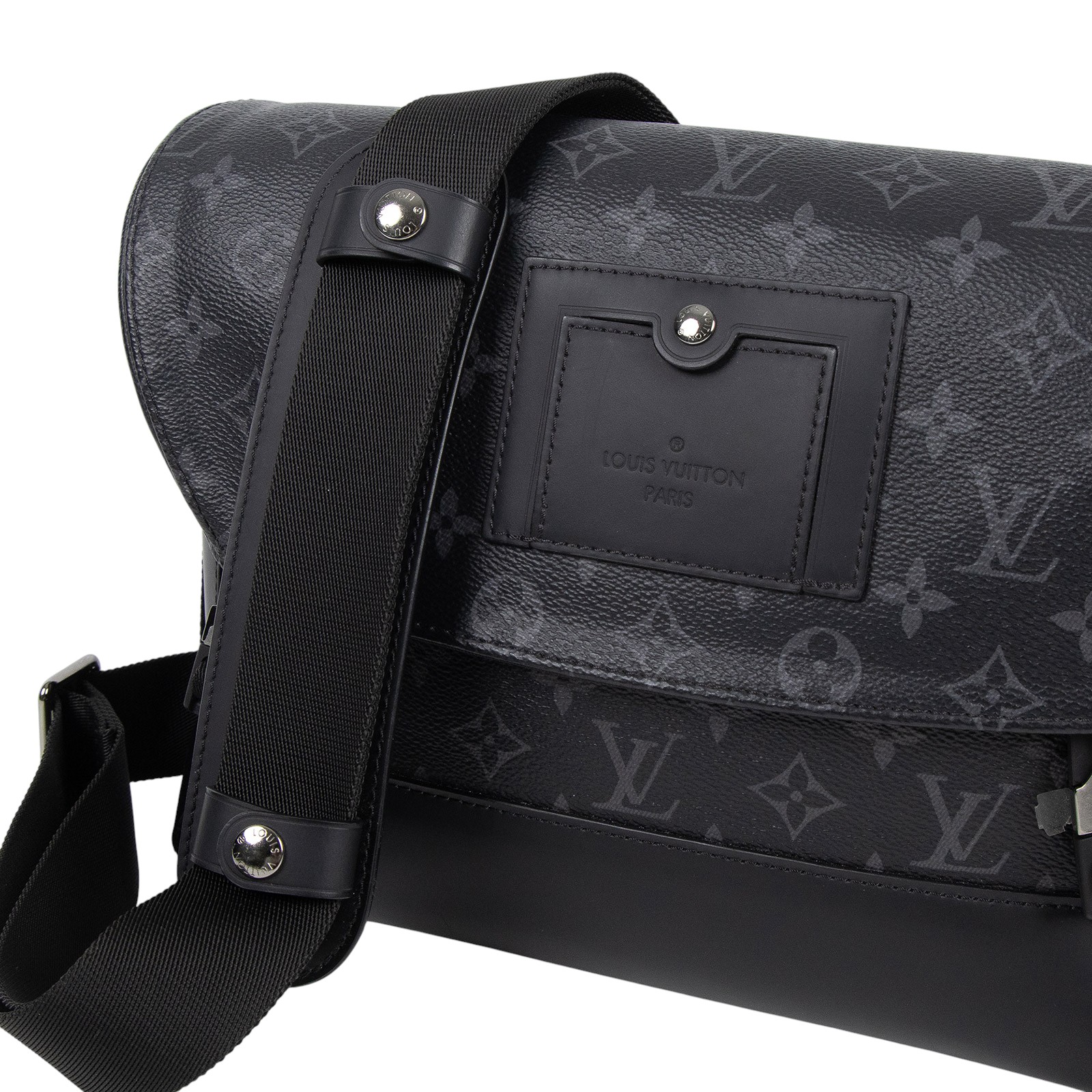 路易威登 LOUIS VUITTON Messenger PM Voyager Eclipse帆布 肩背 郵差包 黑色 M40511  防塵袋/購買證明