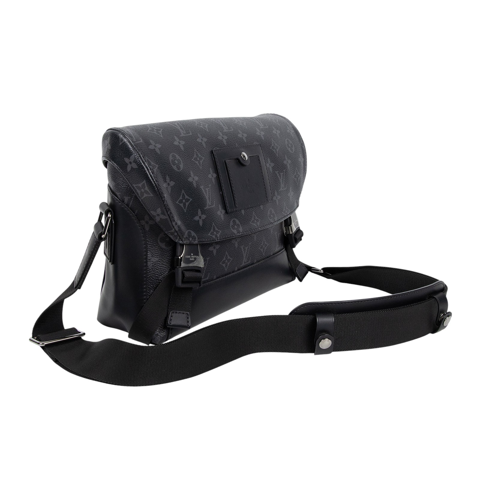路易威登 LOUIS VUITTON Messenger PM Voyager Eclipse帆布 肩背 郵差包 黑色 M40511  防塵袋/購買證明