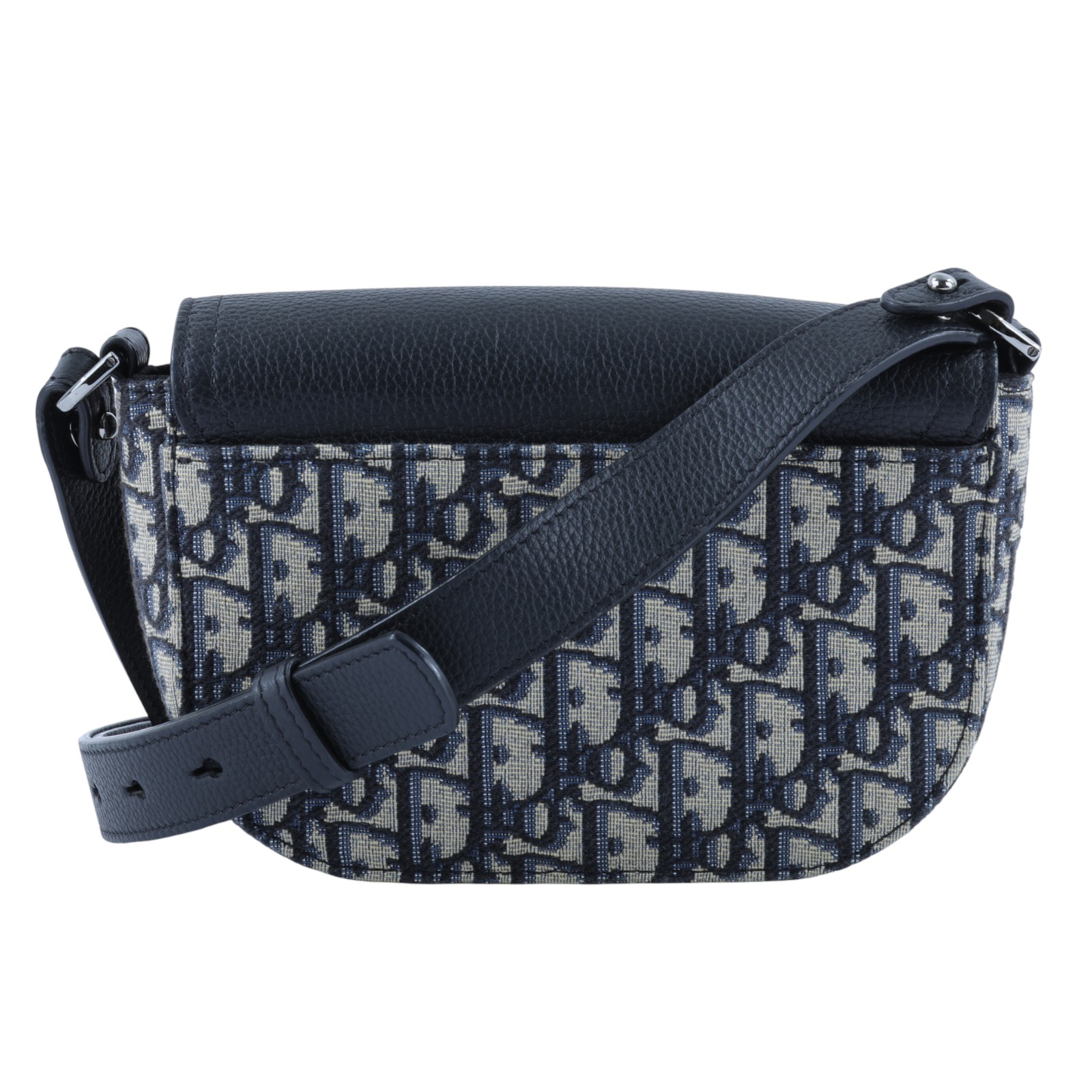 迪奧 CHRISTIAN DIOR Saddle 迷你 翻蓋 郵差包 2ADCA435YKS 黑迷你老花郵差包　五金小傷 購買證明