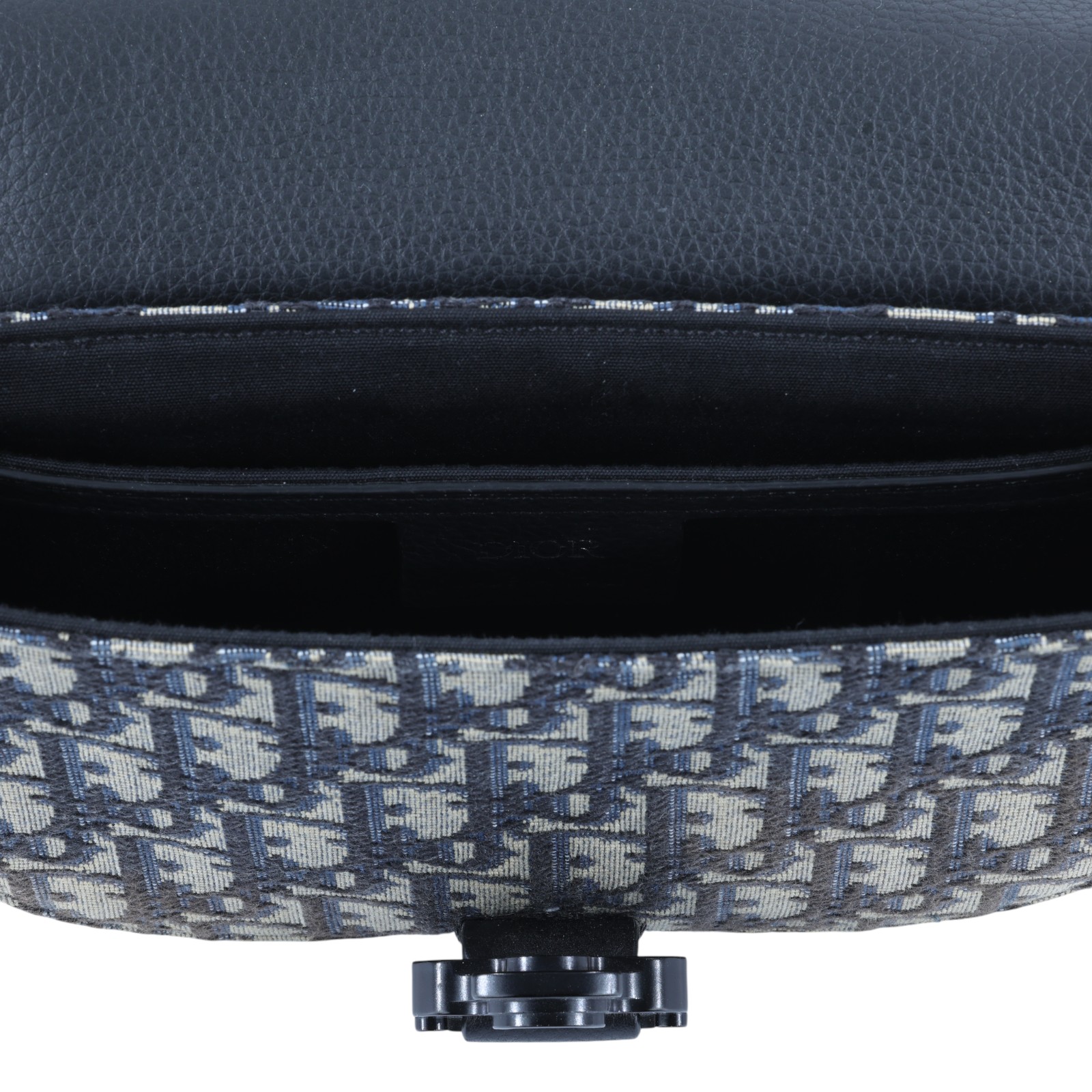 迪奧 CHRISTIAN DIOR Saddle 迷你 翻蓋 郵差包 2ADCA435YKS 黑迷你老花郵差包　五金小傷 購買證明