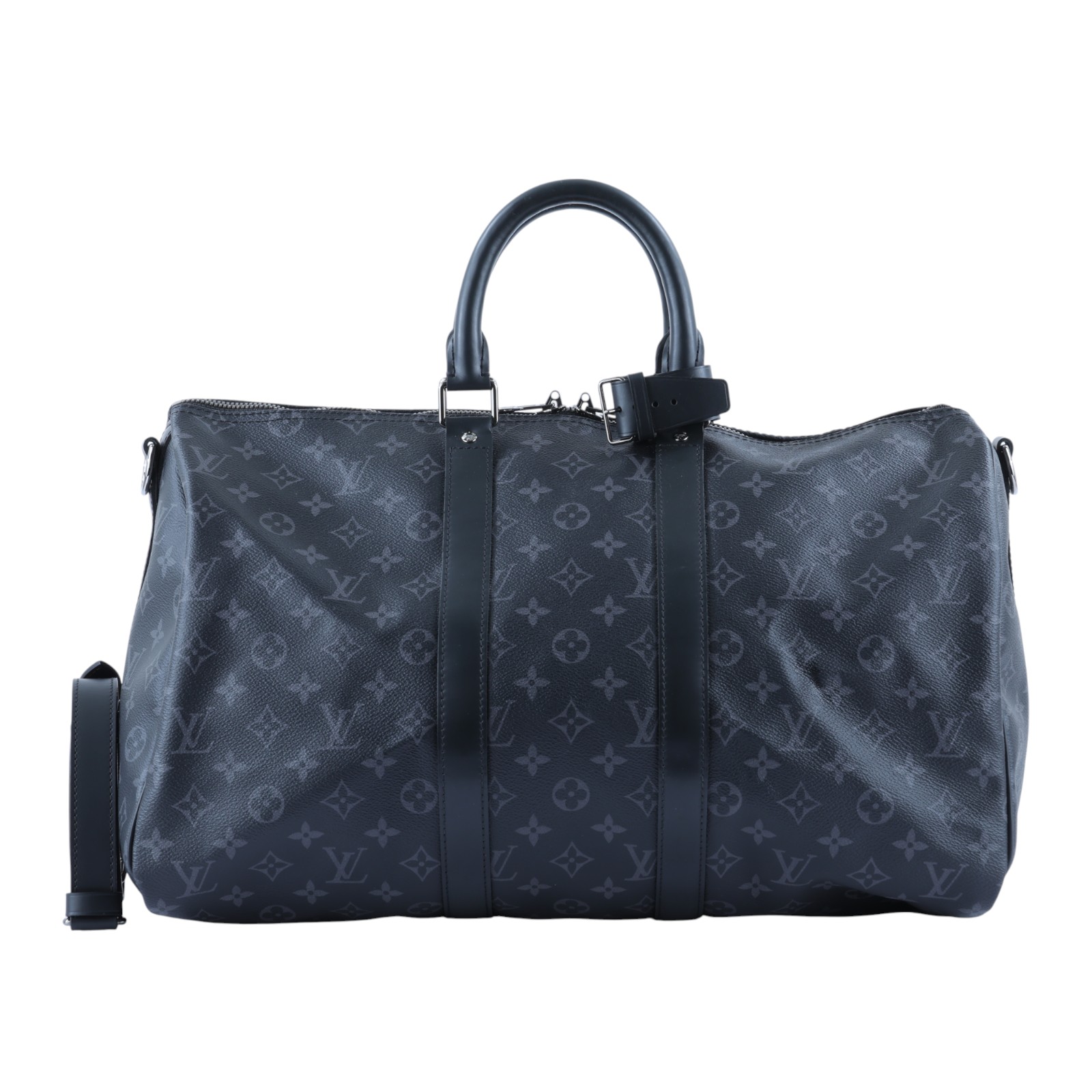 路易威登 LOUIS VUITTON Keepall Bandoulière 45 Eclipse帆布 波士頓包  旅行袋 M40569  背帶/鎖組/購買證明