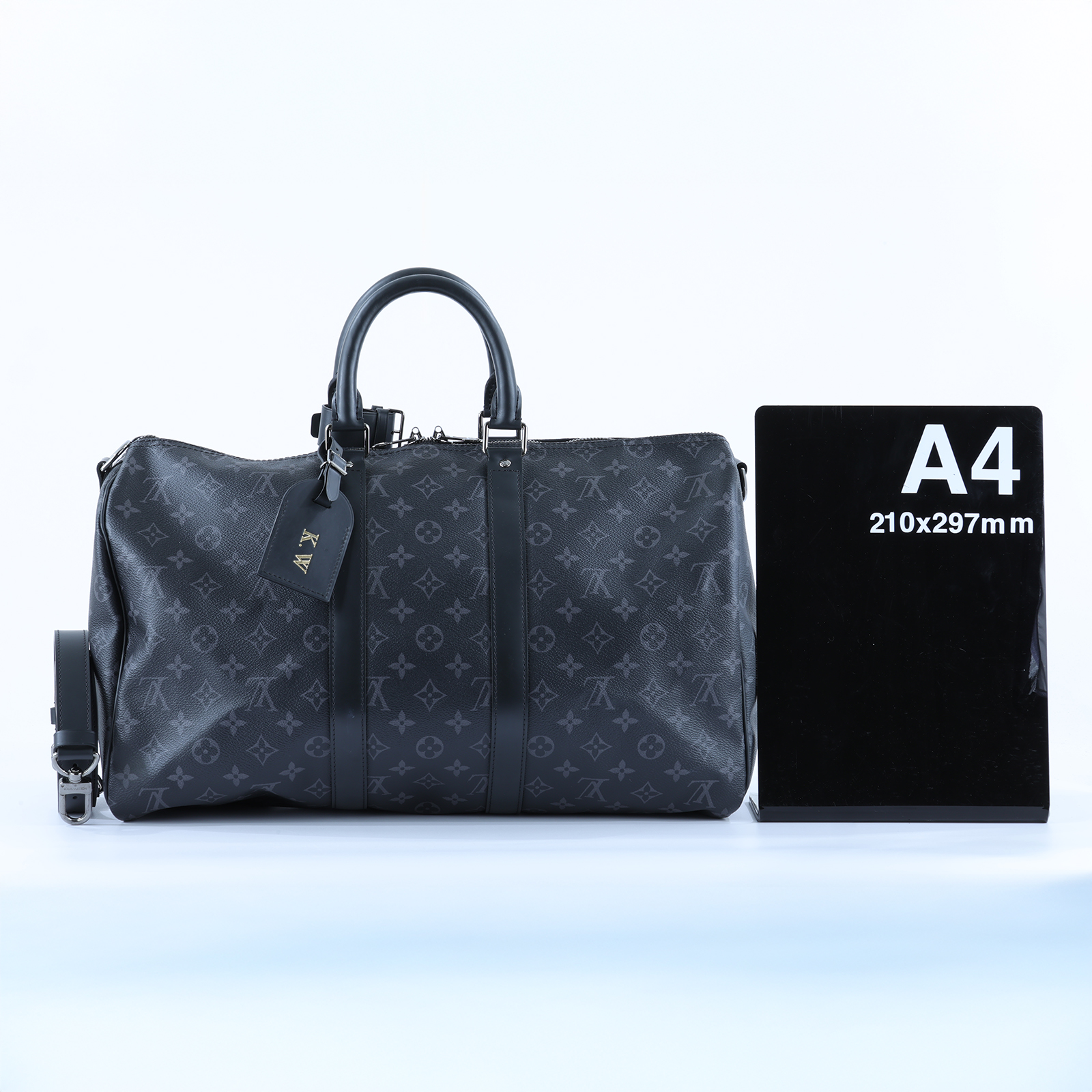 路易威登 LOUIS VUITTON Keepall Bandoulière 45 Eclipse帆布 波士頓包  旅行袋 M40569  背帶/鎖組/購買證明