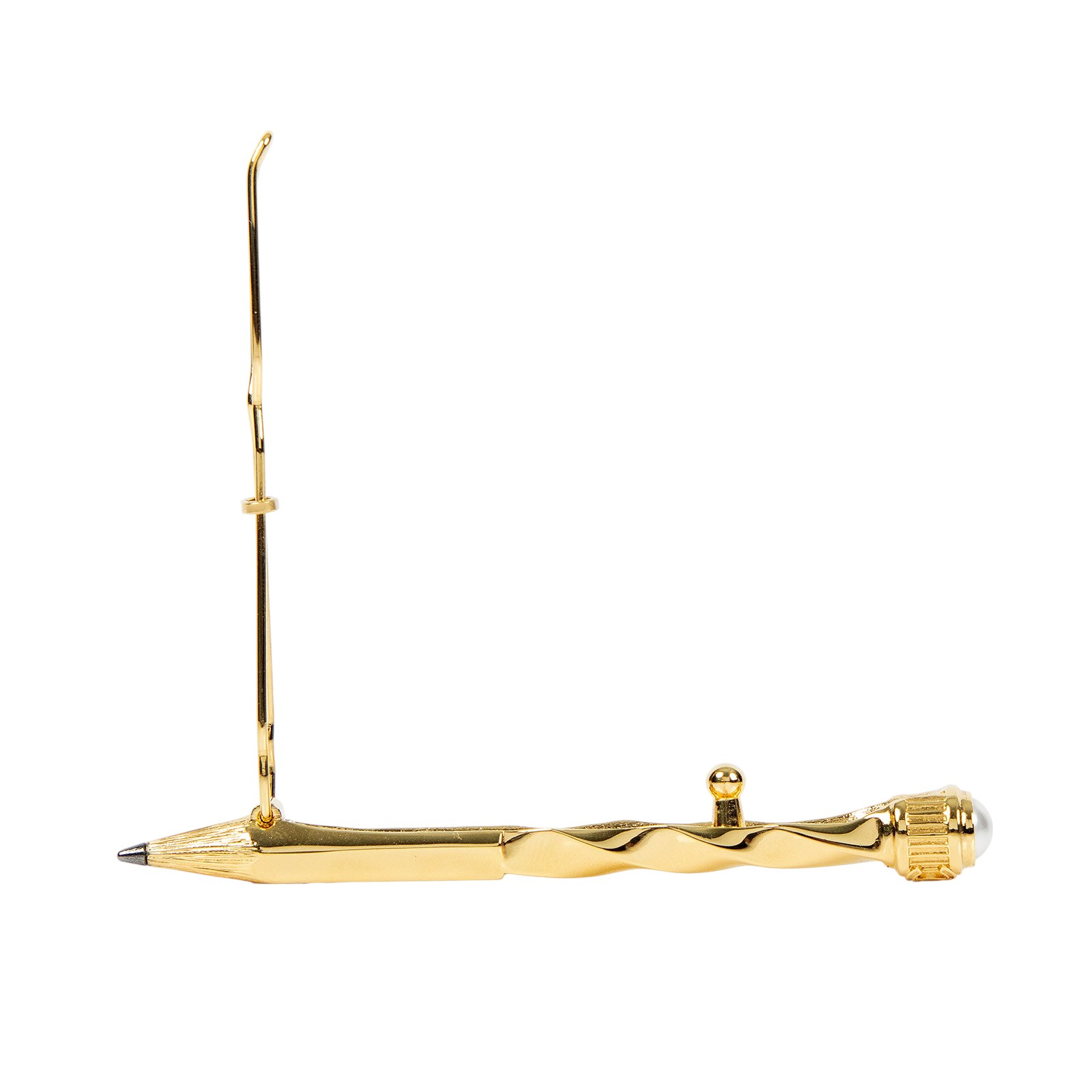 香奈兒 CHANEL 雙C LOGO 珍珠 鉛筆 髮夾  金色鉛筆髮夾 原廠盒子/防塵袋