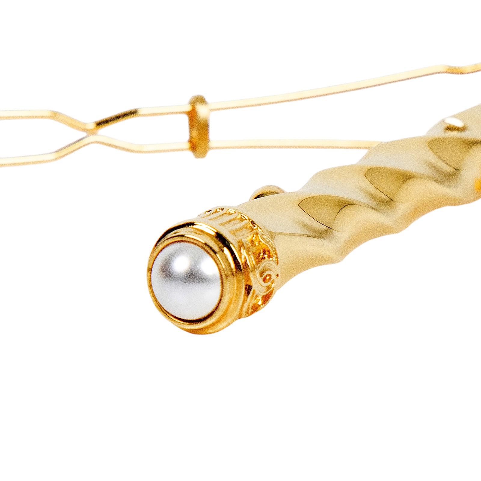 香奈兒 CHANEL 雙C LOGO 珍珠 鉛筆 髮夾  金色鉛筆髮夾 原廠盒子/防塵袋