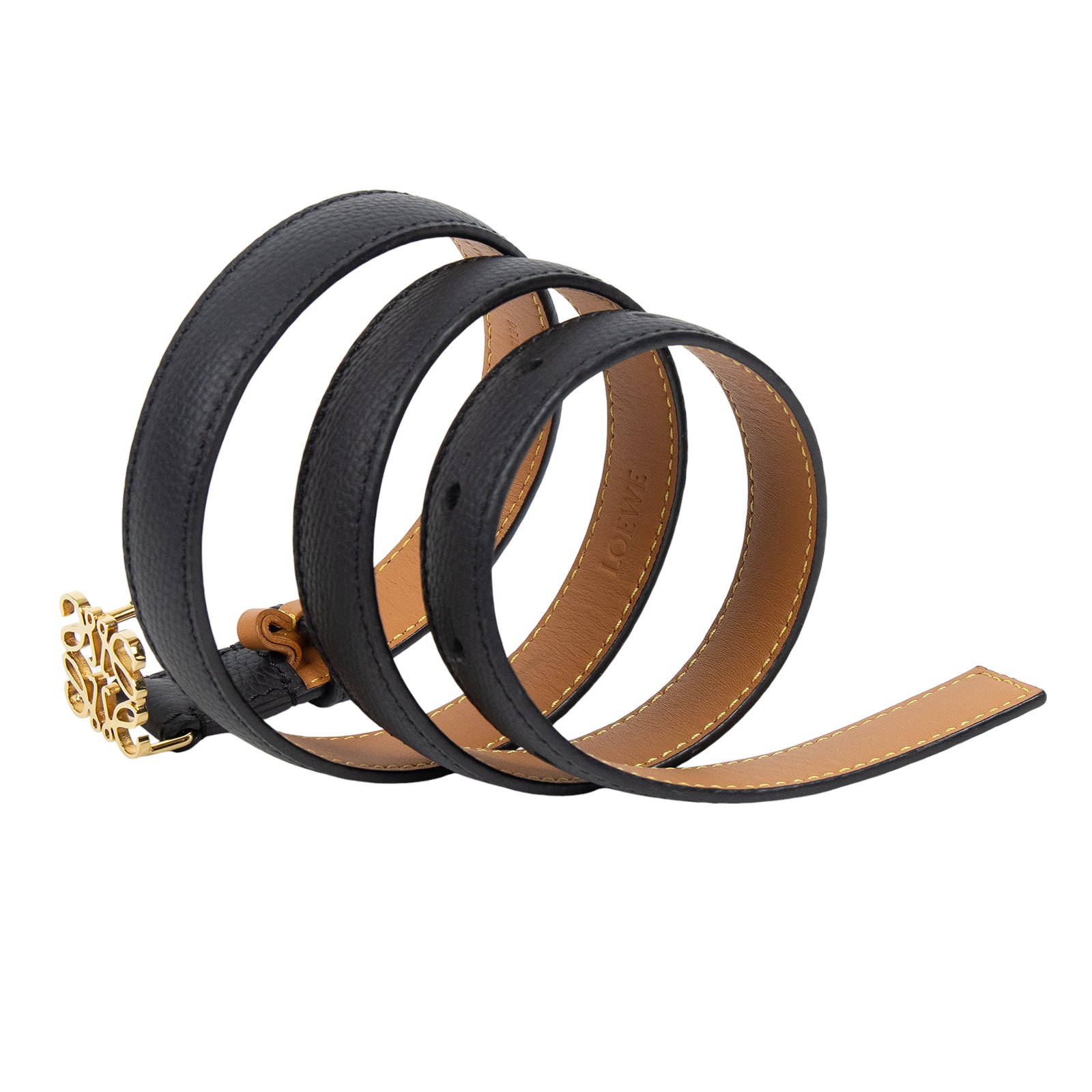 羅意威 LOEWE Anagram 腰帶  黑皮帶 無附屬品