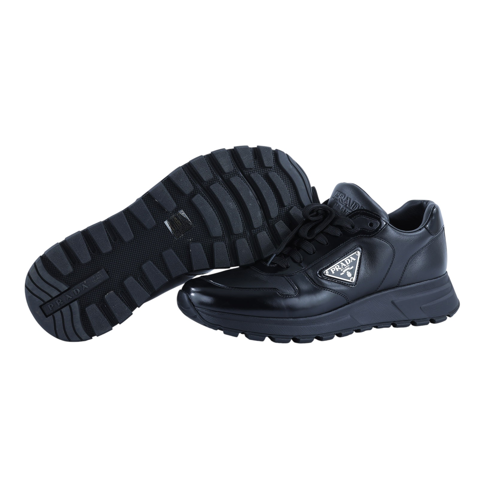 普拉達 PRADA Prax 01 皮革運動鞋 2EE369_3LKI_40 黑亮面皮革運動鞋 無附屬品