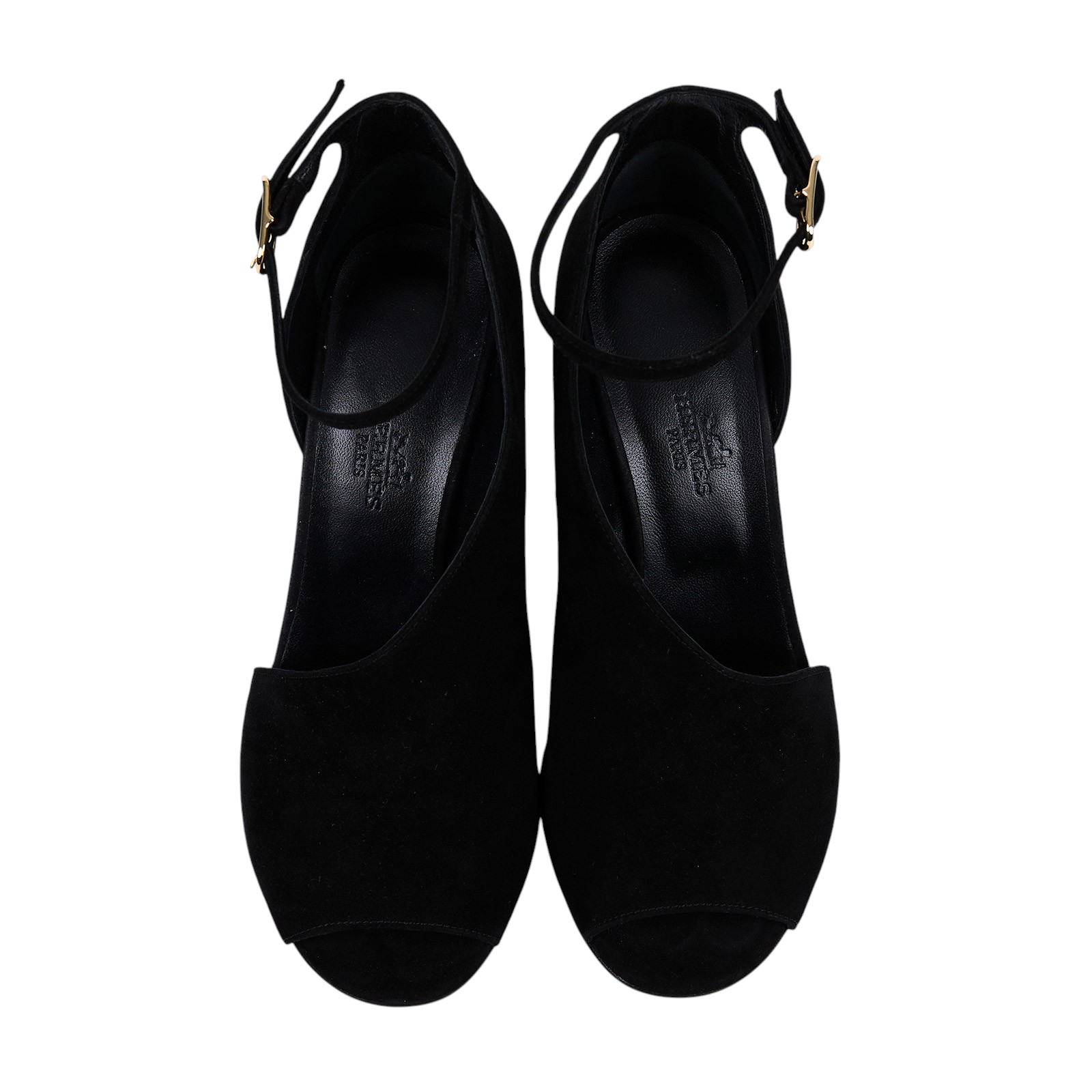 愛馬仕 Hermes 踝帶 高跟 涼鞋 H162056Zv02370 #37 黑麂皮高跟鞋 原廠盒子/防塵袋