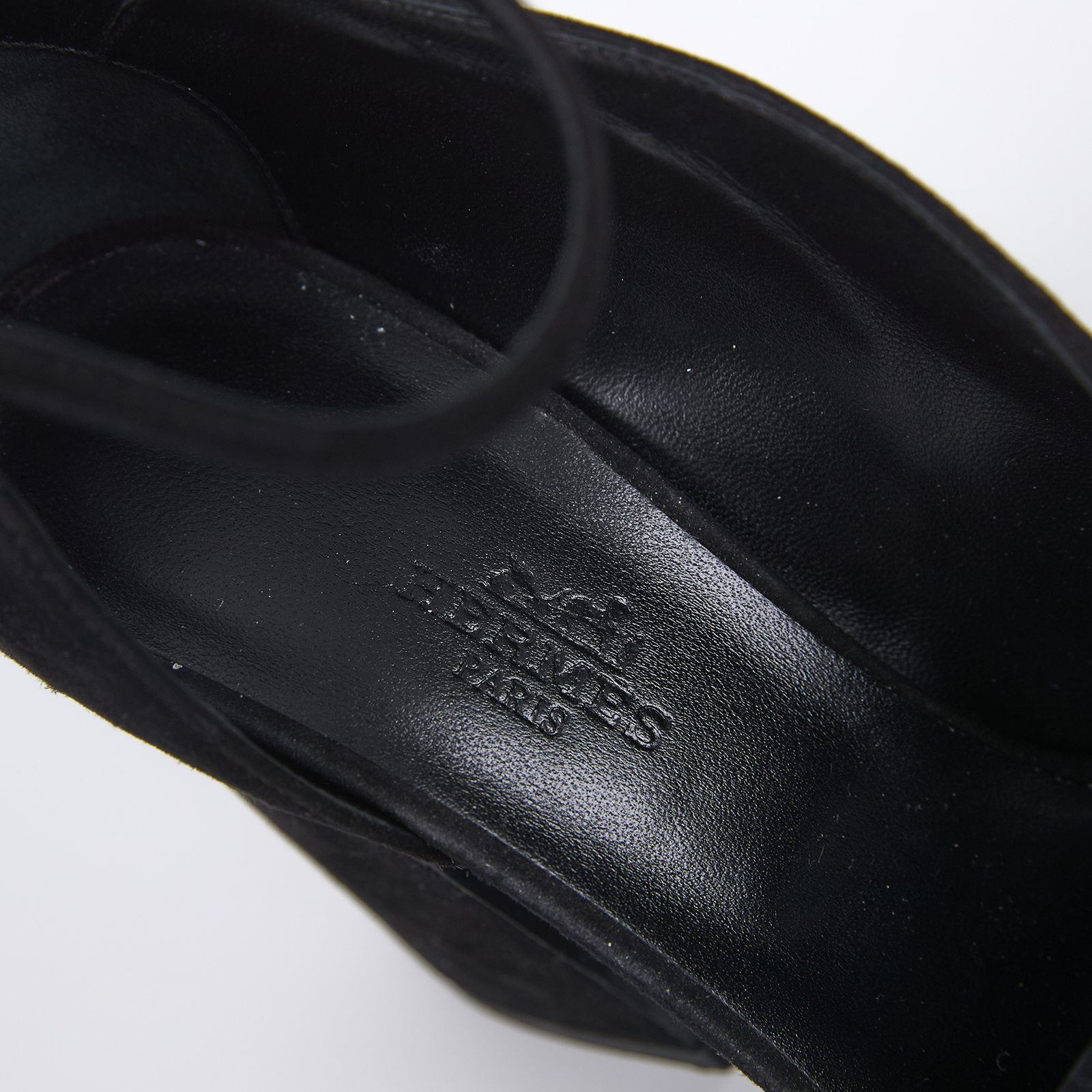 愛馬仕 Hermes 踝帶 高跟 涼鞋 H162056Zv02370 #37 黑麂皮高跟鞋 原廠盒子/防塵袋