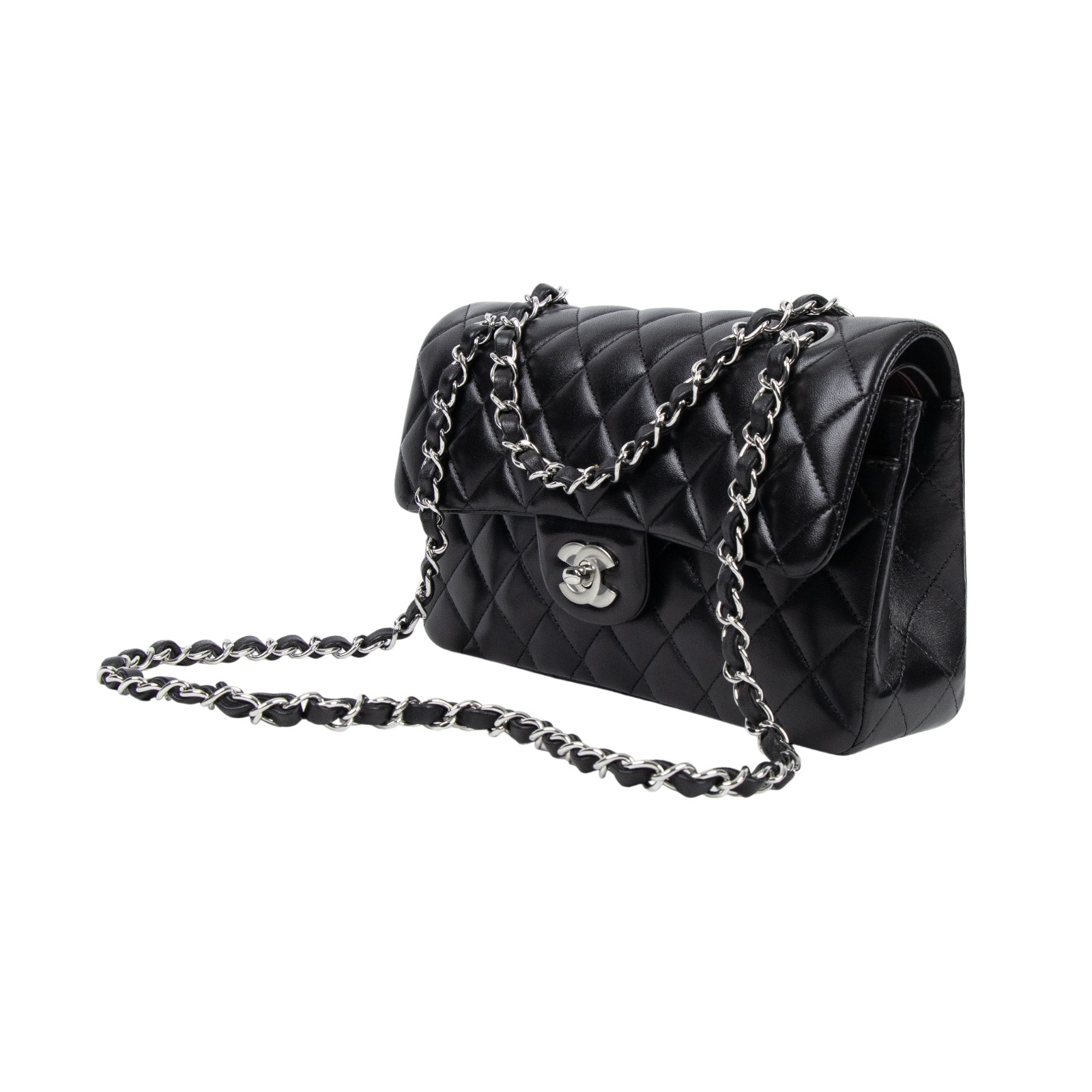 香奈兒 CHANEL CF 經典 小型 口蓋包 A01113 Y01480 黑色羊皮COCO23 原廠盒子/防塵袋/購買證明影本