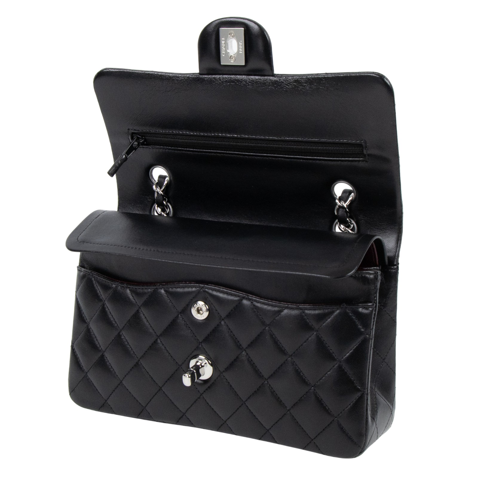 香奈兒 CHANEL CF 經典 小型 口蓋包 A01113 Y01480 黑色羊皮COCO23 原廠盒子/防塵袋/購買證明影本