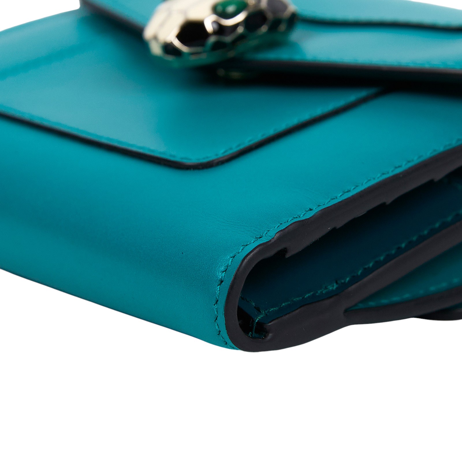 寶格麗 BVLGARI Serpenti Forever 錢包 短夾 288007 綠蛇頭短夾 原廠盒子/保證卡