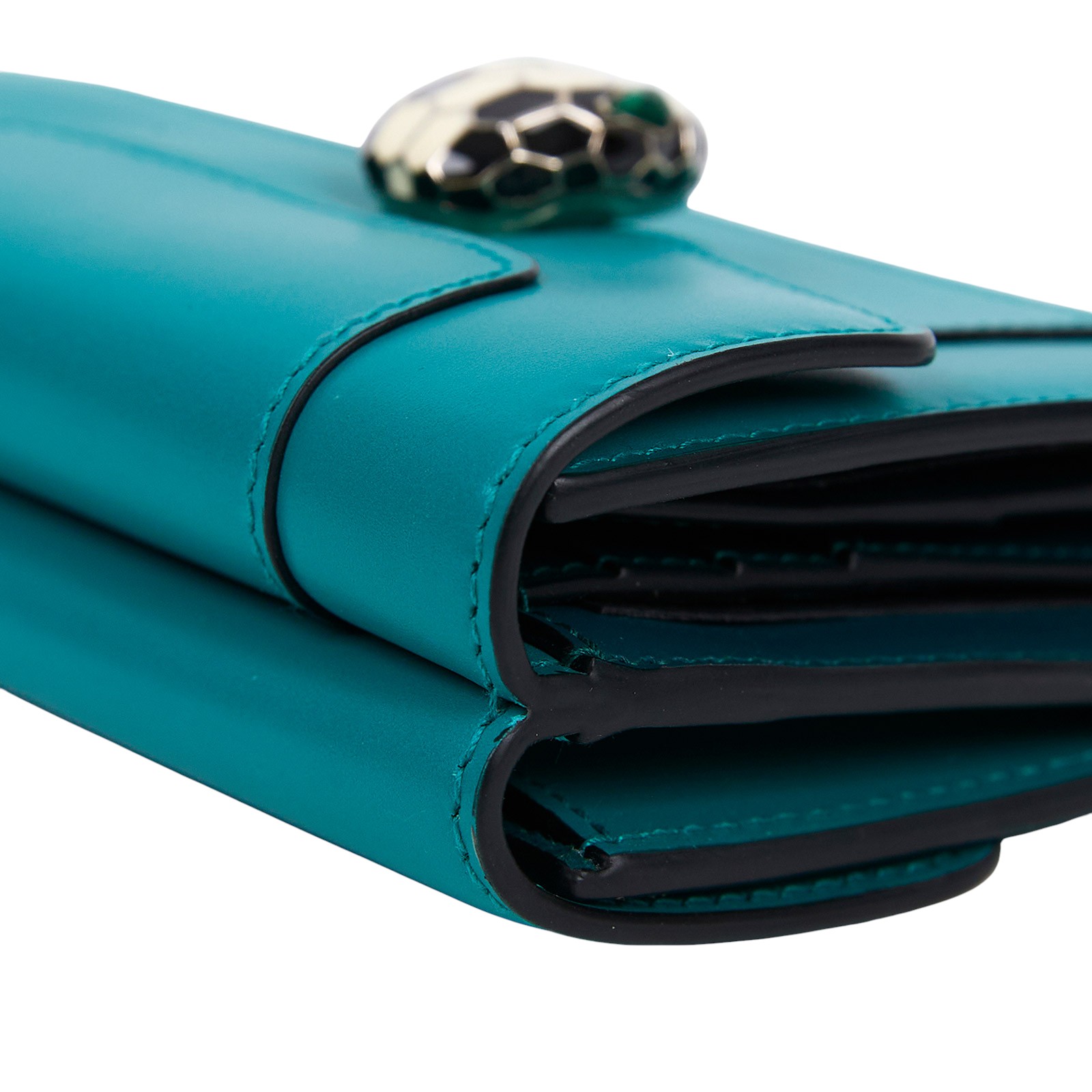 寶格麗 BVLGARI Serpenti Forever 錢包 短夾 288007 綠蛇頭短夾 原廠盒子/保證卡