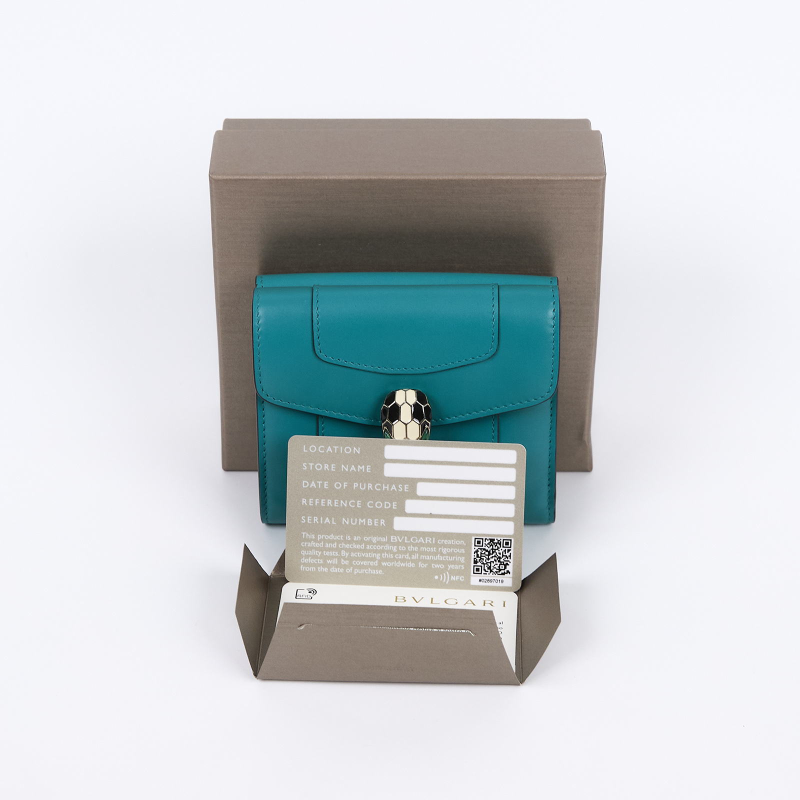 寶格麗 BVLGARI Serpenti Forever 錢包 短夾 288007 綠蛇頭短夾 原廠盒子/保證卡