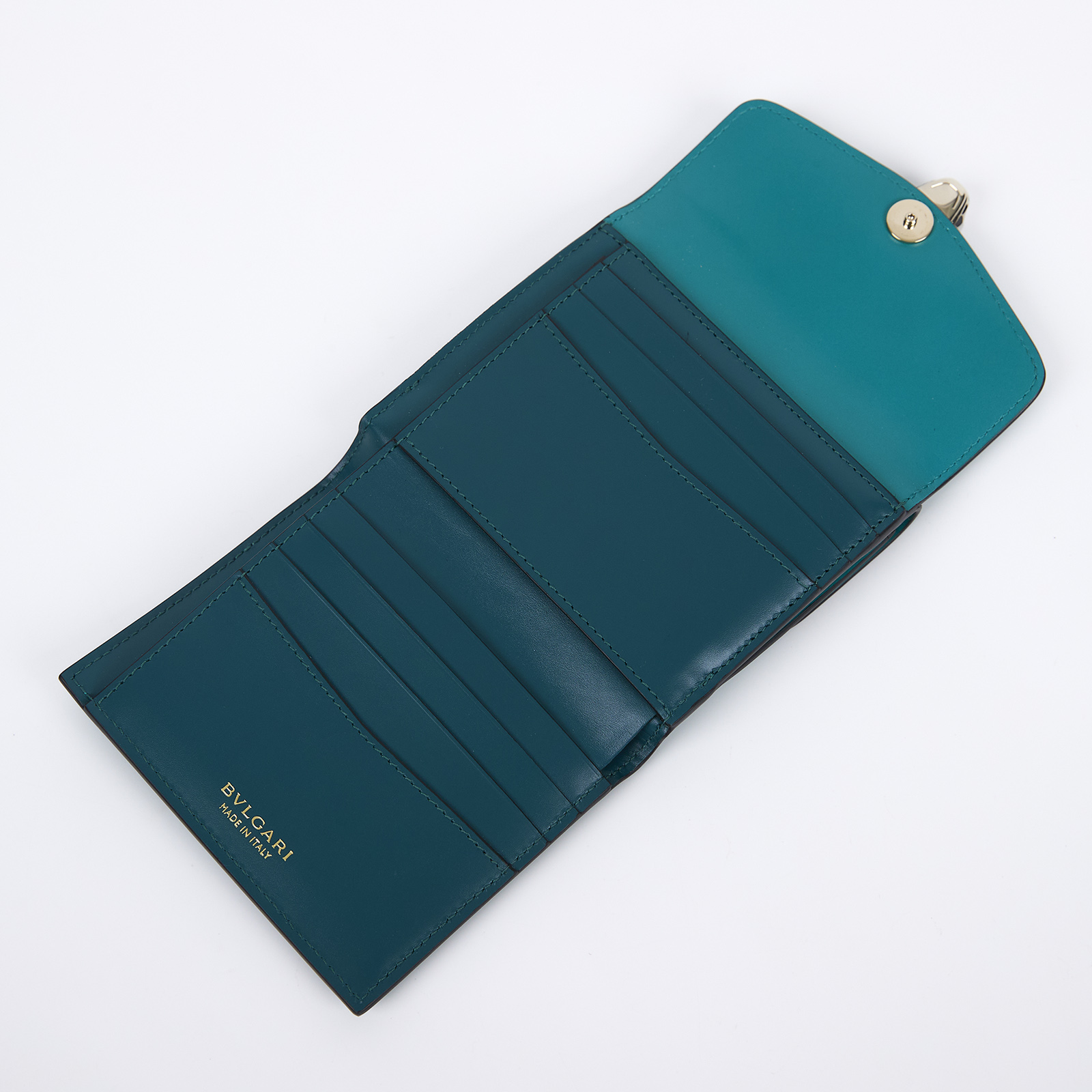 寶格麗 BVLGARI Serpenti Forever 錢包 短夾 288007 綠蛇頭短夾 原廠盒子/保證卡