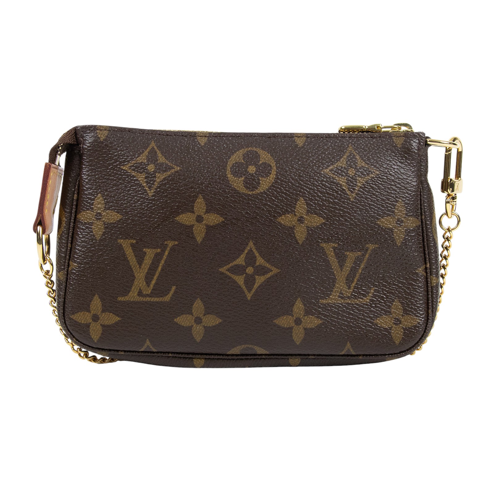 路易威登 LOUIS VUITTON Monogram塗層帆布 鏈帶 迷你小皮包 M58009 原花POUCH 防塵袋