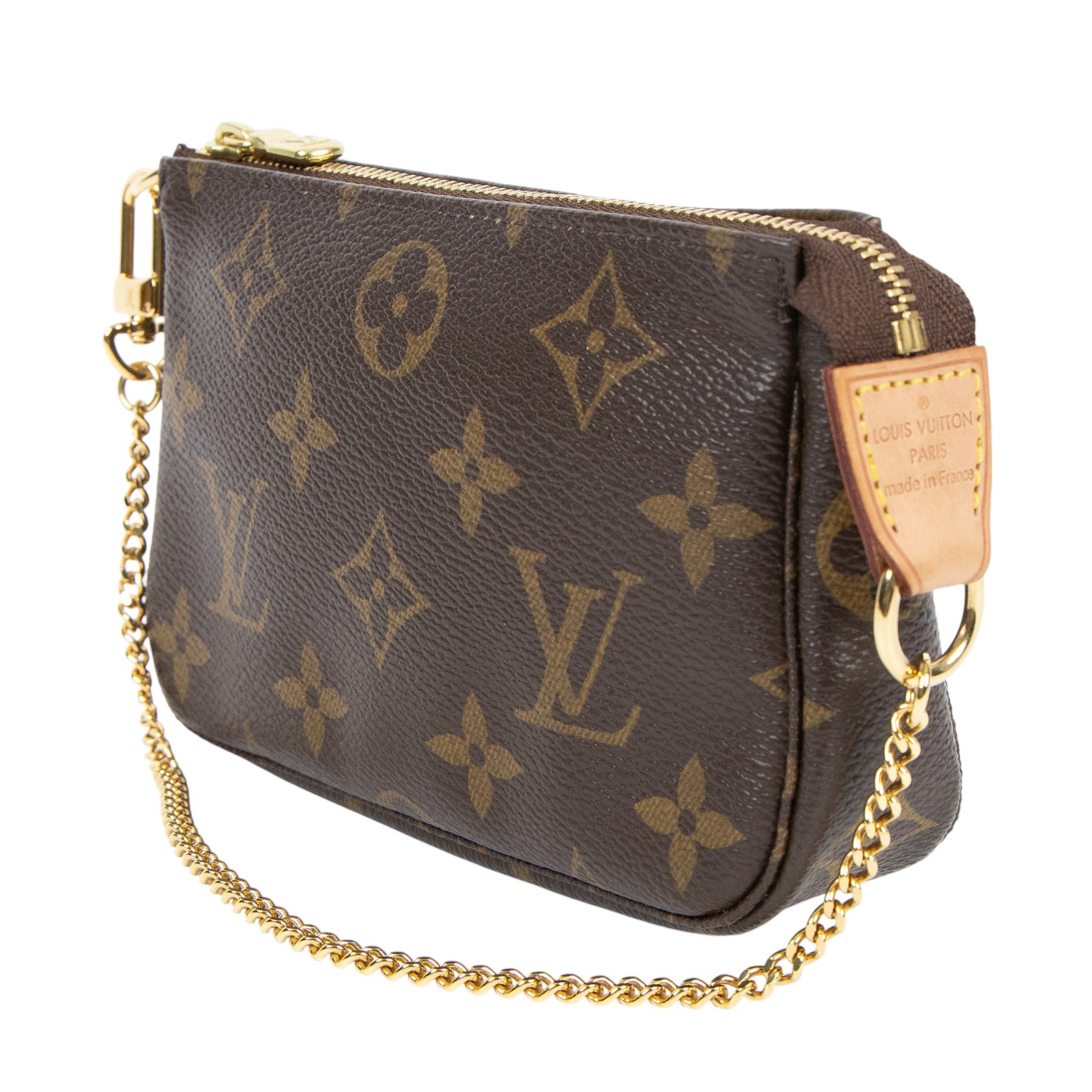 路易威登 LOUIS VUITTON Monogram塗層帆布 鏈帶 迷你小皮包 M58009 原花POUCH 防塵袋