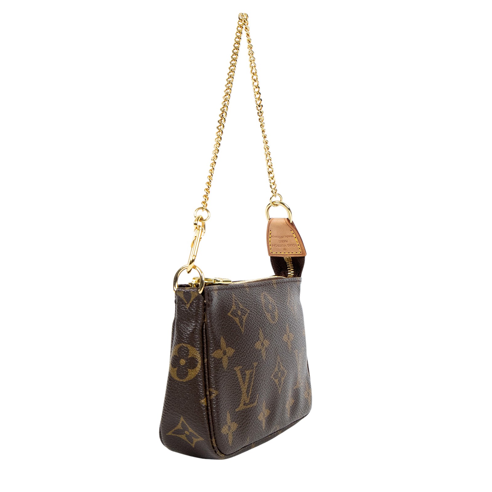 路易威登 LOUIS VUITTON Monogram塗層帆布 鏈帶 迷你小皮包 M58009 原花POUCH 防塵袋