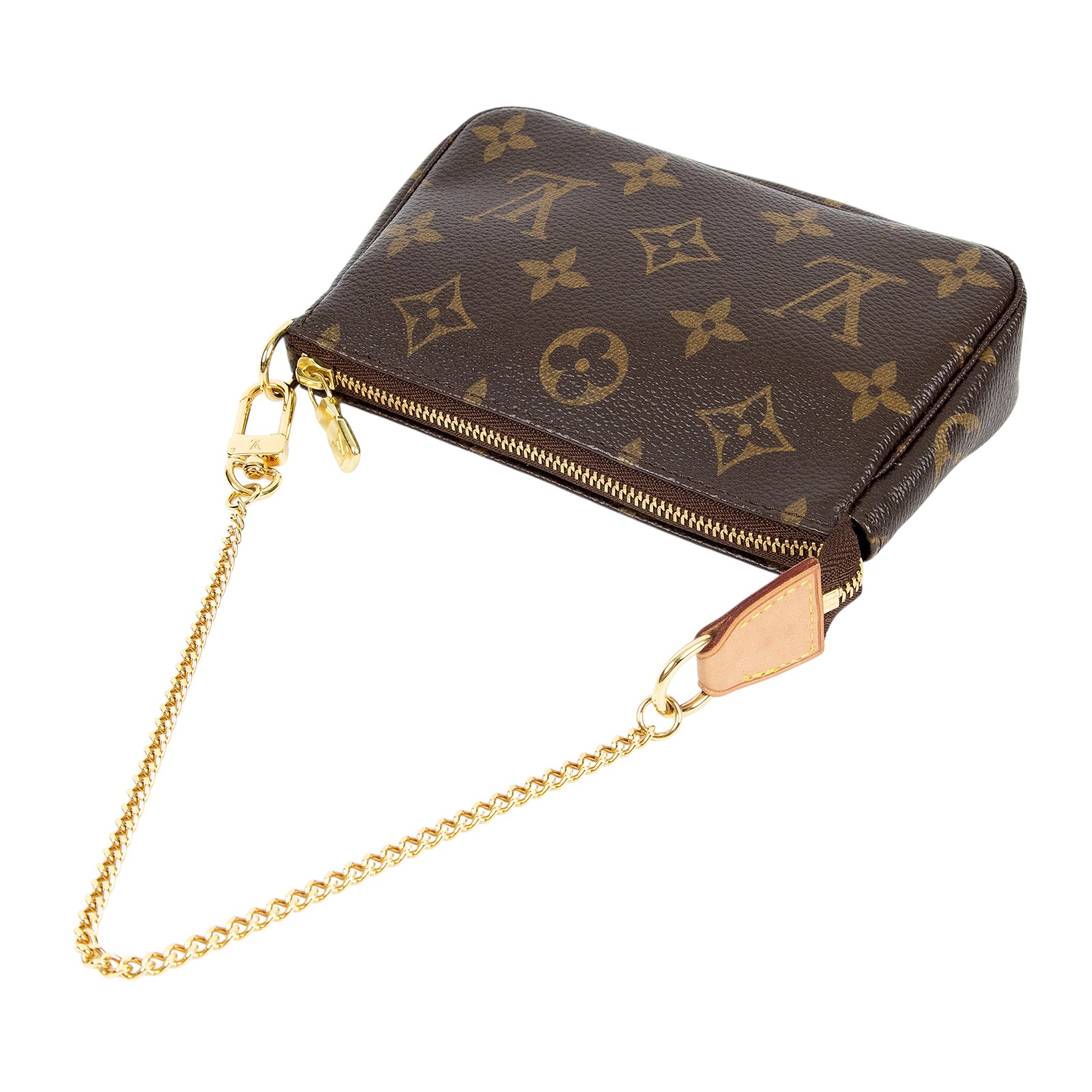 路易威登 LOUIS VUITTON Monogram塗層帆布 鏈帶 迷你小皮包 M58009 原花POUCH 防塵袋