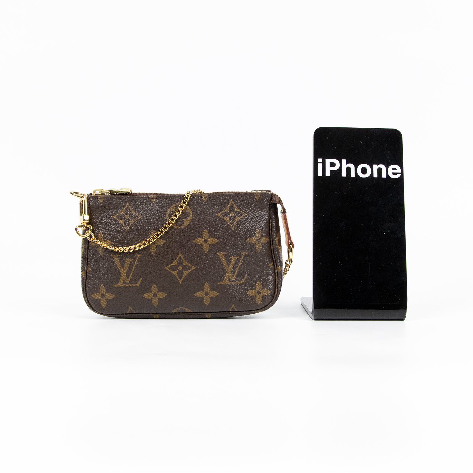 路易威登 LOUIS VUITTON Monogram塗層帆布 鏈帶 迷你小皮包 M58009 原花POUCH 防塵袋