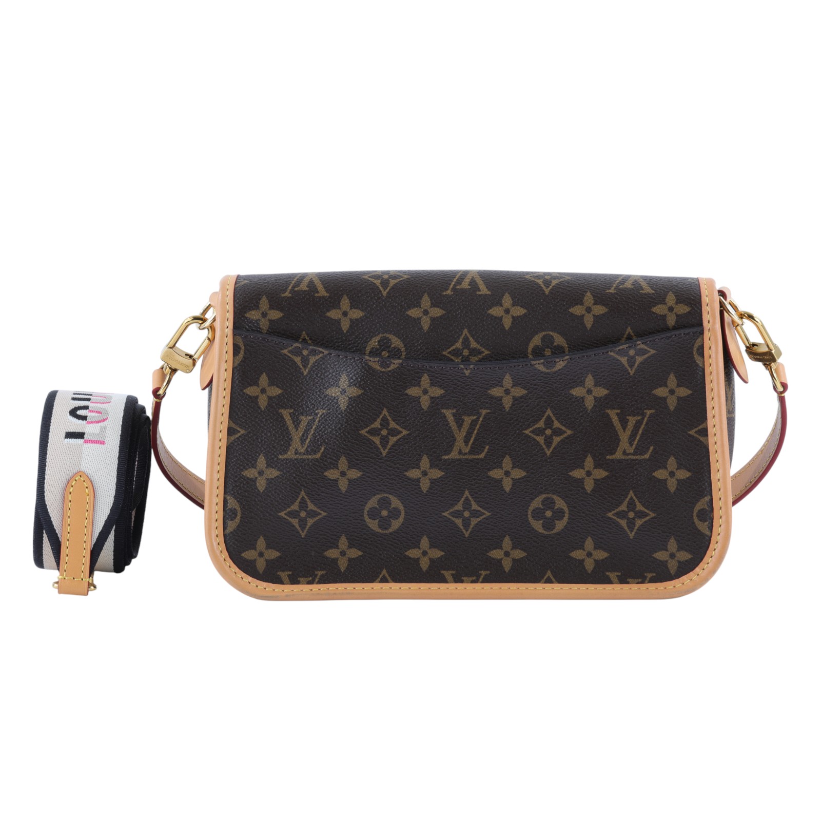 路易威登 LOUIS VUITTON Diane 腋下包法棍 單肩背包 經典帆布 M45985 晶片款 原花DIANE 防塵袋/購買證明