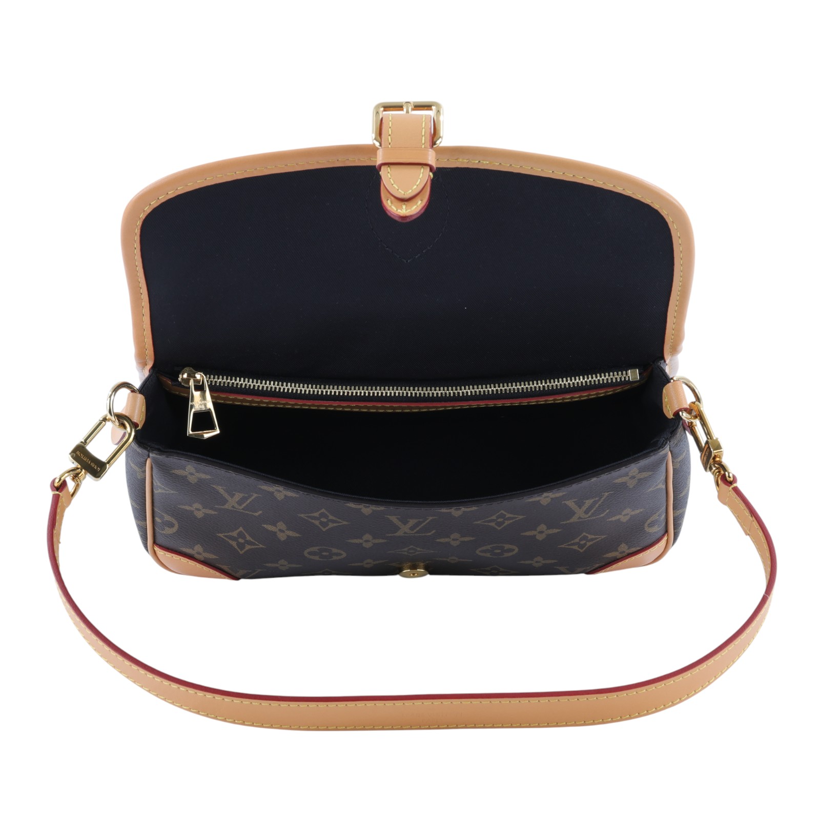 路易威登 LOUIS VUITTON Diane 腋下包法棍 單肩背包 經典帆布 M45985 晶片款 原花DIANE 防塵袋/購買證明