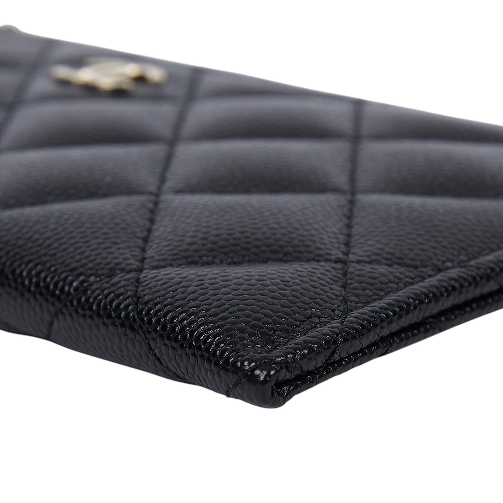 香奈兒 CHANEL CC logo 菱格紋 拉鍊 卡夾 長夾 A84107 Y25378 24開 黑金荔枝一字拉鍊扁型長夾 防塵袋/購買證明/原廠盒子/保證卡