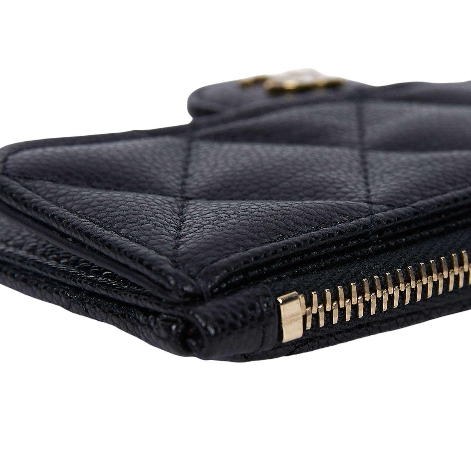 香奈兒 CHANEL CC 拉鏈 卡包 AP2570 B10583 晶片款 黑金荔枝零錢卡包 防塵袋/原廠盒子/購買證明