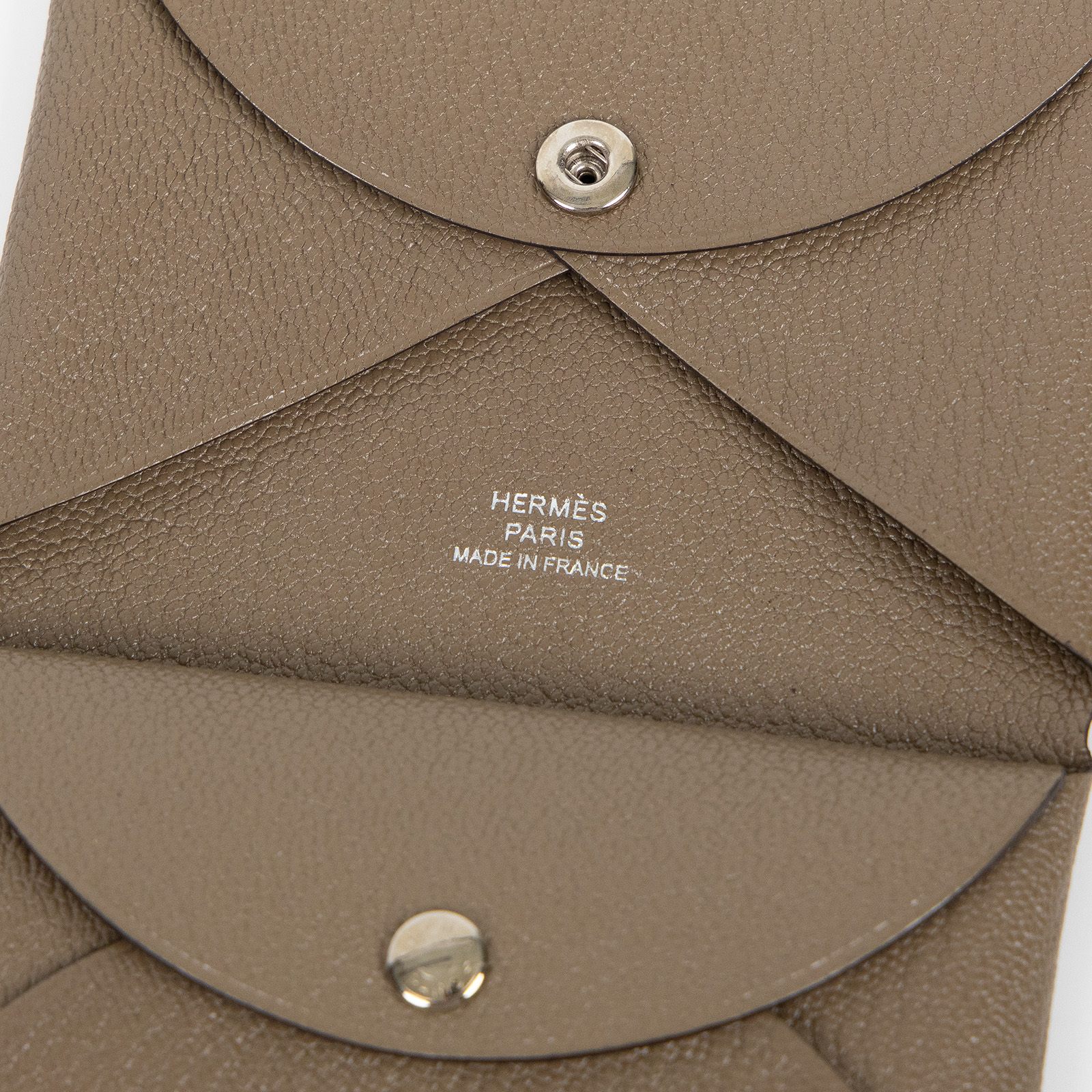 愛馬仕 Hermes Calvi Duo 卡包 CALD U刻 大象灰CALVI DUO 原廠盒子