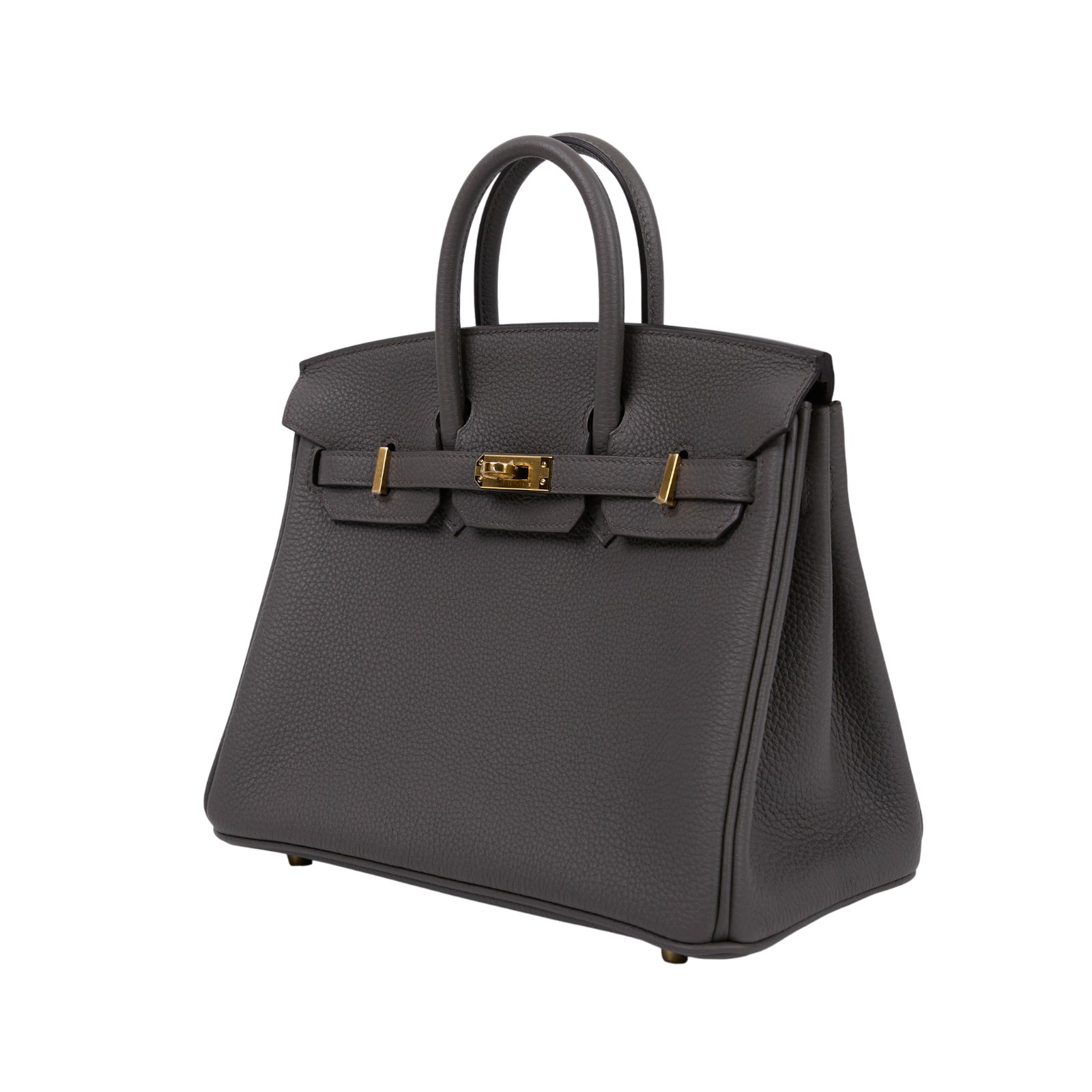 愛馬仕 Hermes Birkin Bag 柏金包 25 金色五金 錫器灰色 H041344CC8F /U刻  原廠盒子/防塵袋/鎖組/購買證明 全配