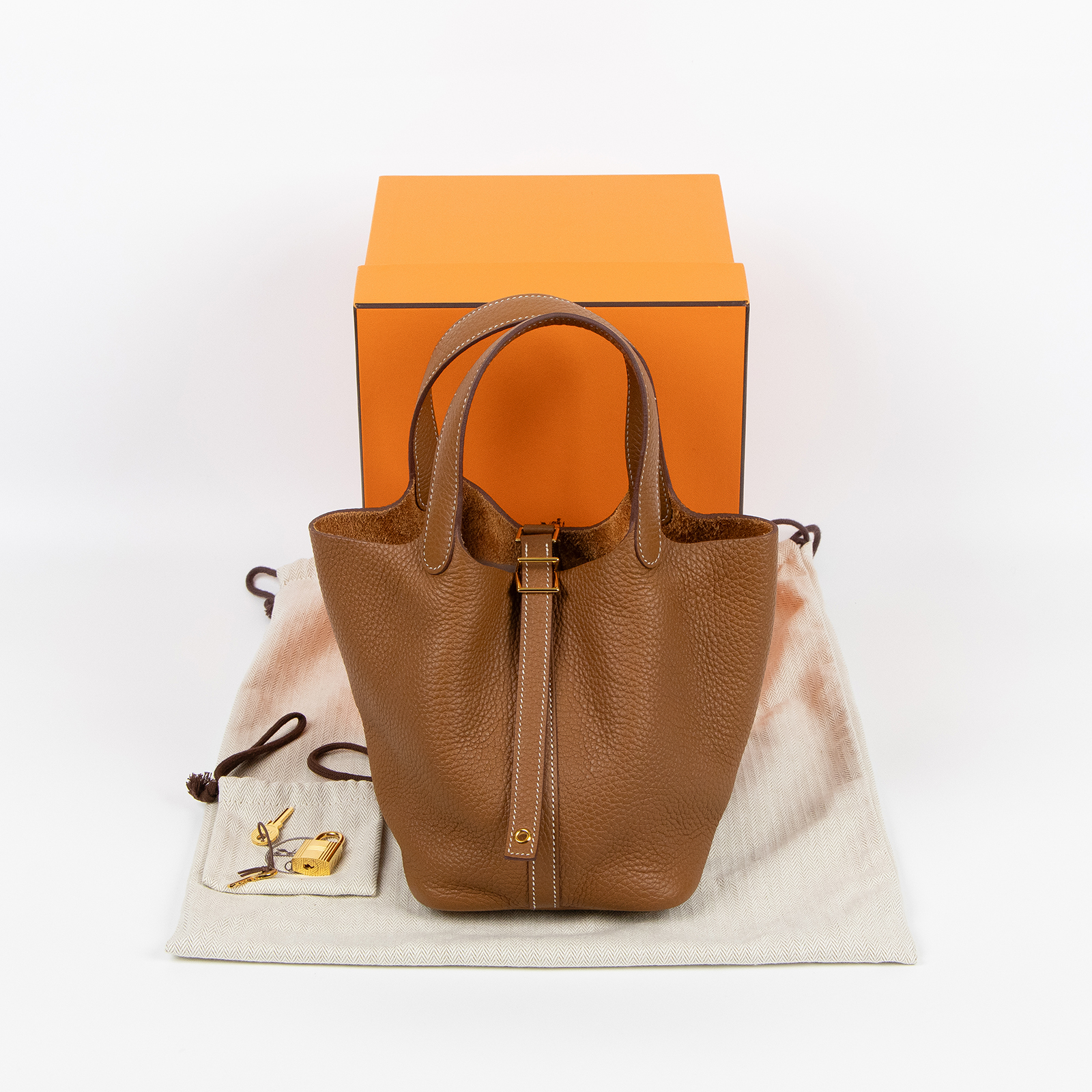 愛馬仕 Hermes Picotin Lock 18 菜籃子包 PT18 Z刻 金棕金PICOTIN18 原廠盒子/防塵袋/鎖組