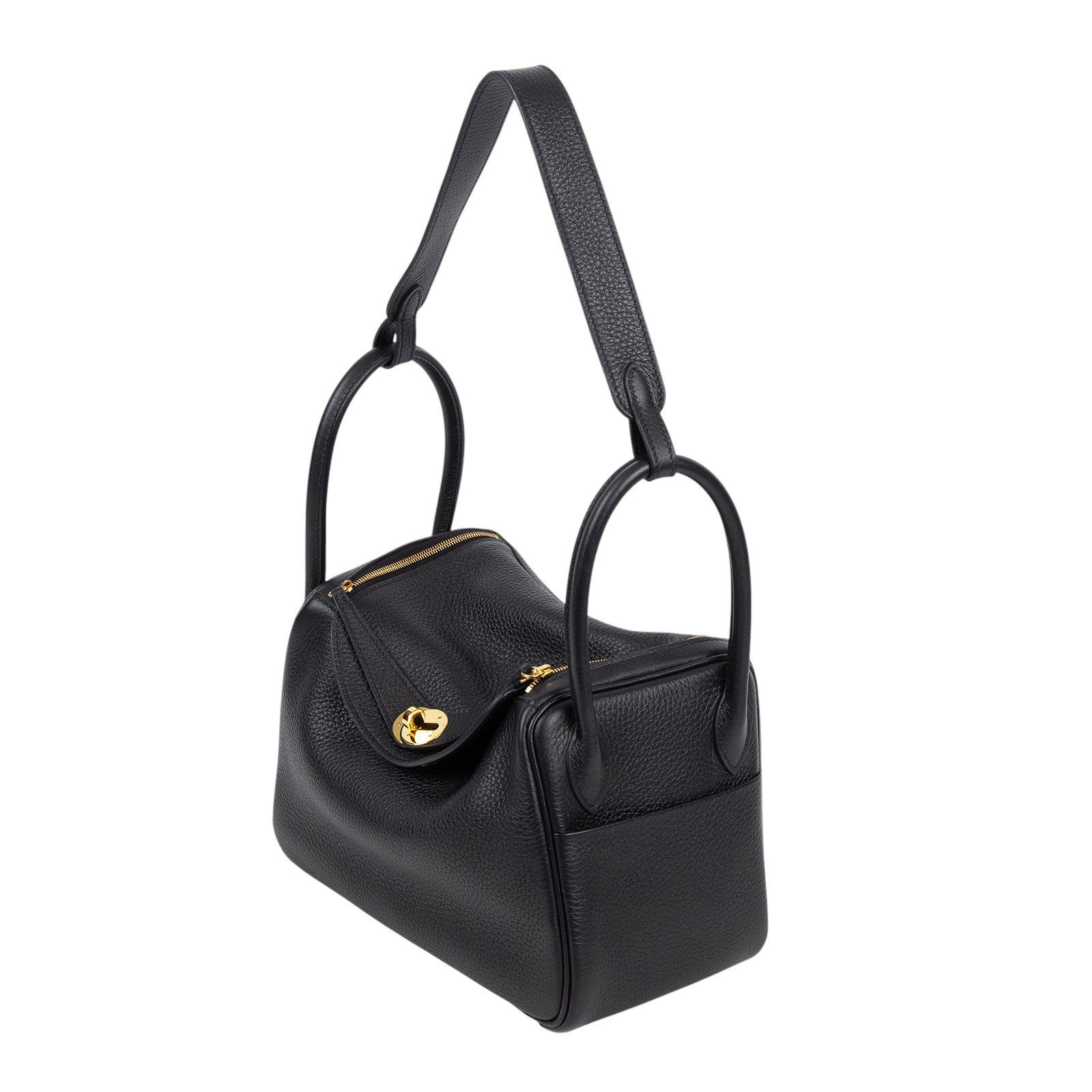 愛馬仕 Hermes Lindy 琳迪包 26 黑色 金色五金 H073428CC89 /W刻  原廠盒子/防塵袋/購買證明