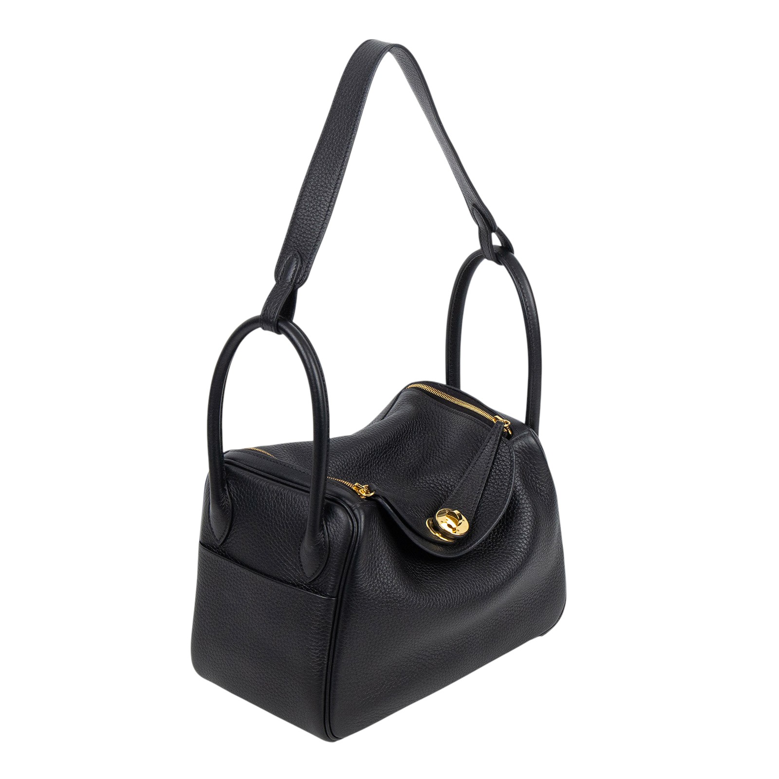 愛馬仕 Hermes Lindy 琳迪包 26 黑色 金色五金 H073428CC89 /W刻  原廠盒子/防塵袋/購買證明