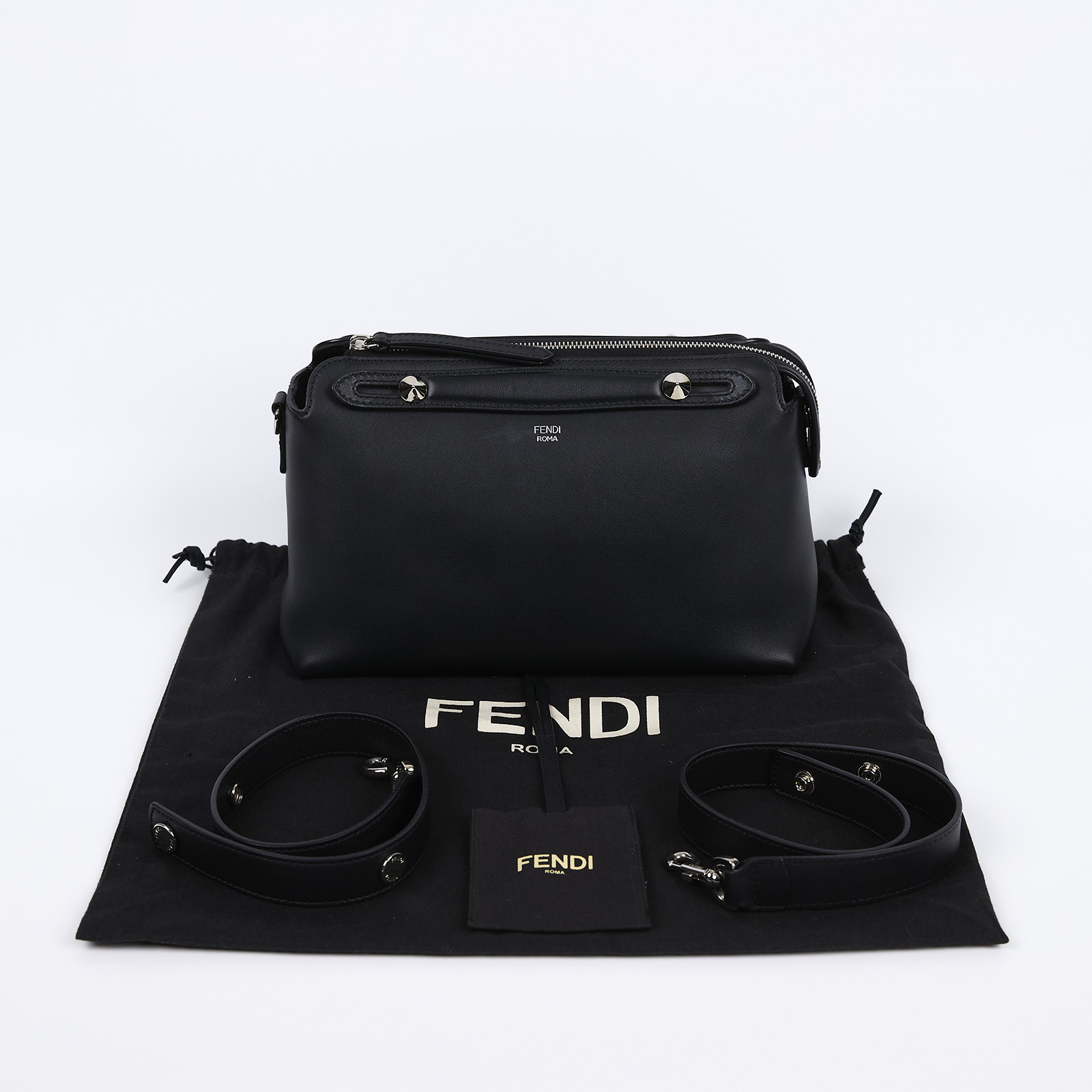 芬迪 FENDI by The Way 迷你 皮革 波士頓包 8BL1241D5 黑BY THE WAY 防塵袋