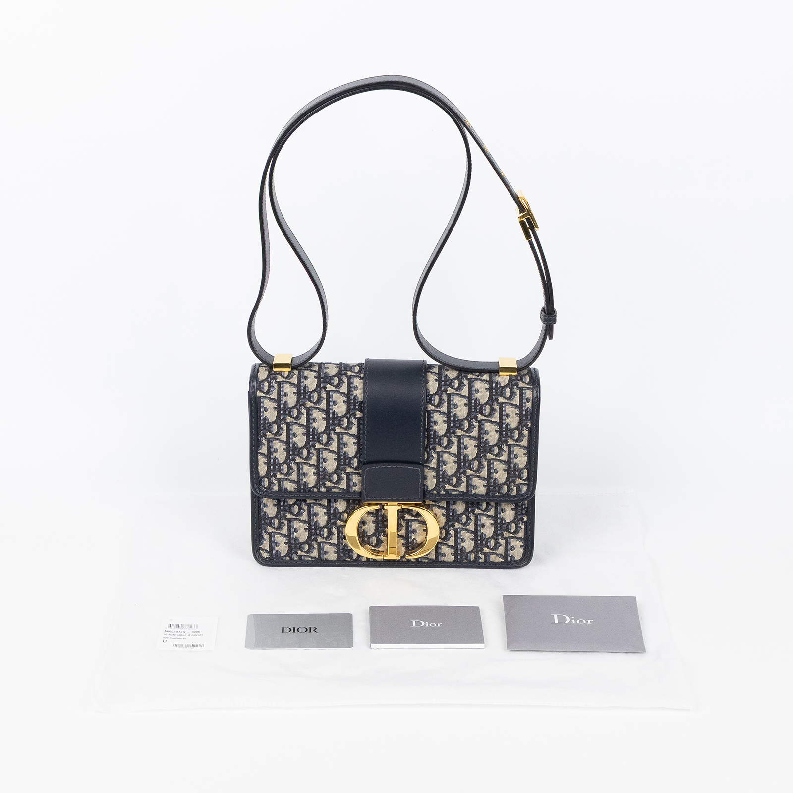 迪奧 CHRISTIAN DIOR 30 Montaigne 包 M9203UTZQ 黑老花蒙田30 保證卡