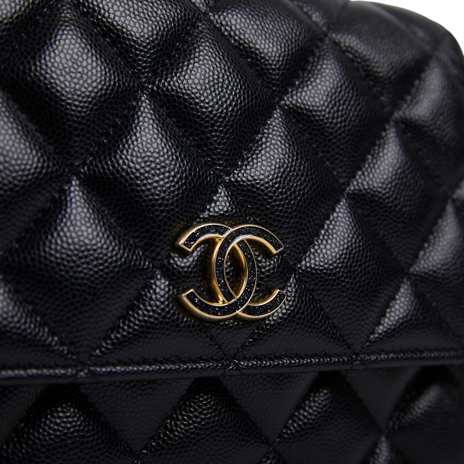 香奈兒 CHANEL 雙C LOGO WOC 單肩包 斜肩包 AP3755 晶片款 黑荔枝星星背帶WOC 18CM 原廠盒子/防塵袋