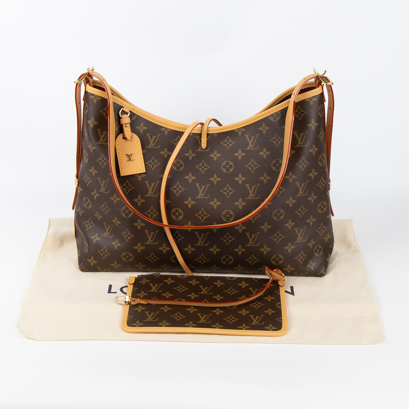 路易威登 LOUIS VUITTON CarryAll MM 原花 肩背包 M46197 晶片款 原花CARRYALL MM 防塵袋/內袋