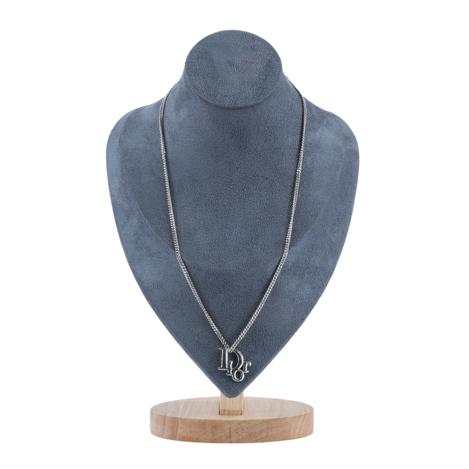 迪奧 CHRISTIAN DIOR CD 項鍊 NI284HOMMT 銀色字母項鍊 原廠盒子