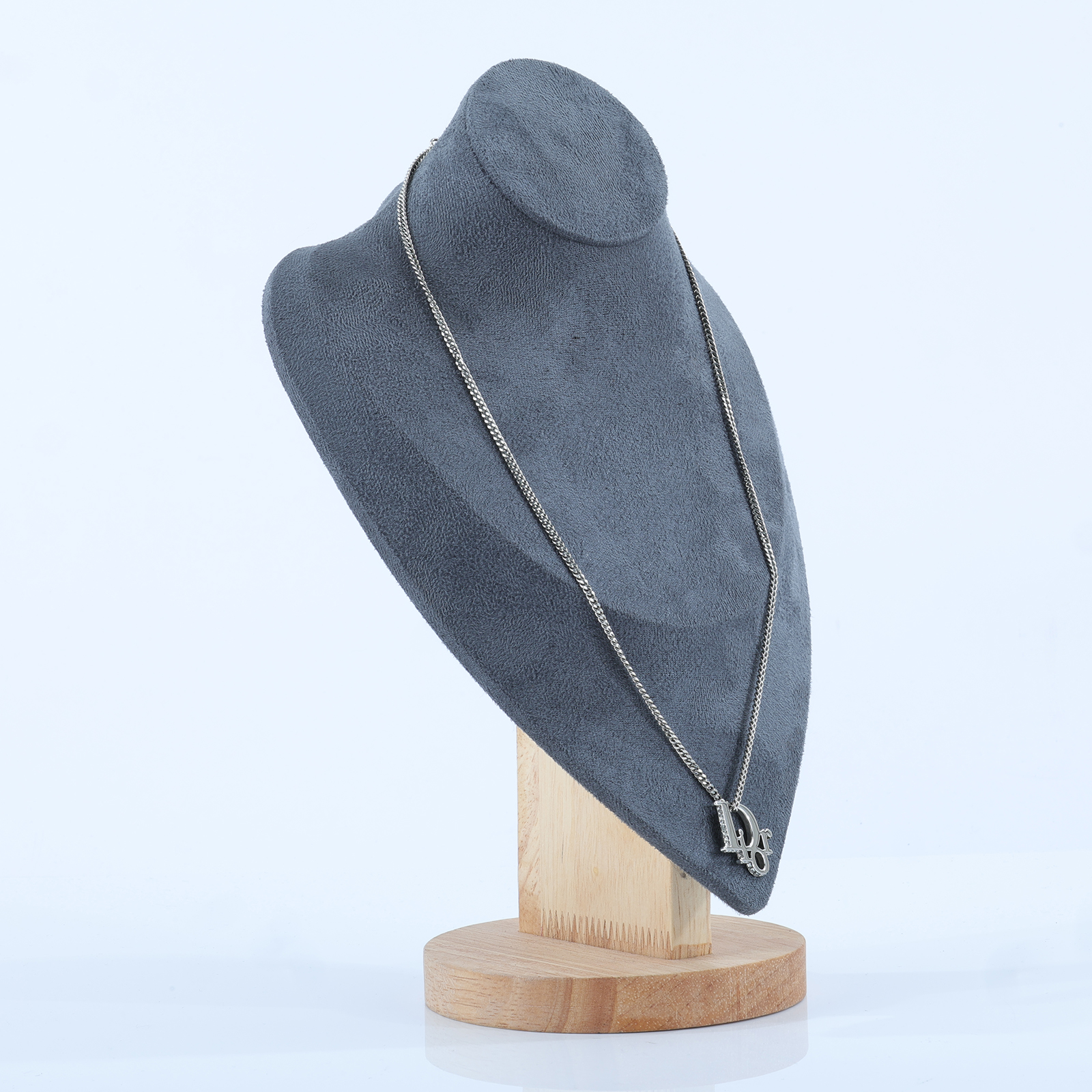 迪奧 CHRISTIAN DIOR CD 項鍊 NI284HOMMT 銀色字母項鍊 原廠盒子