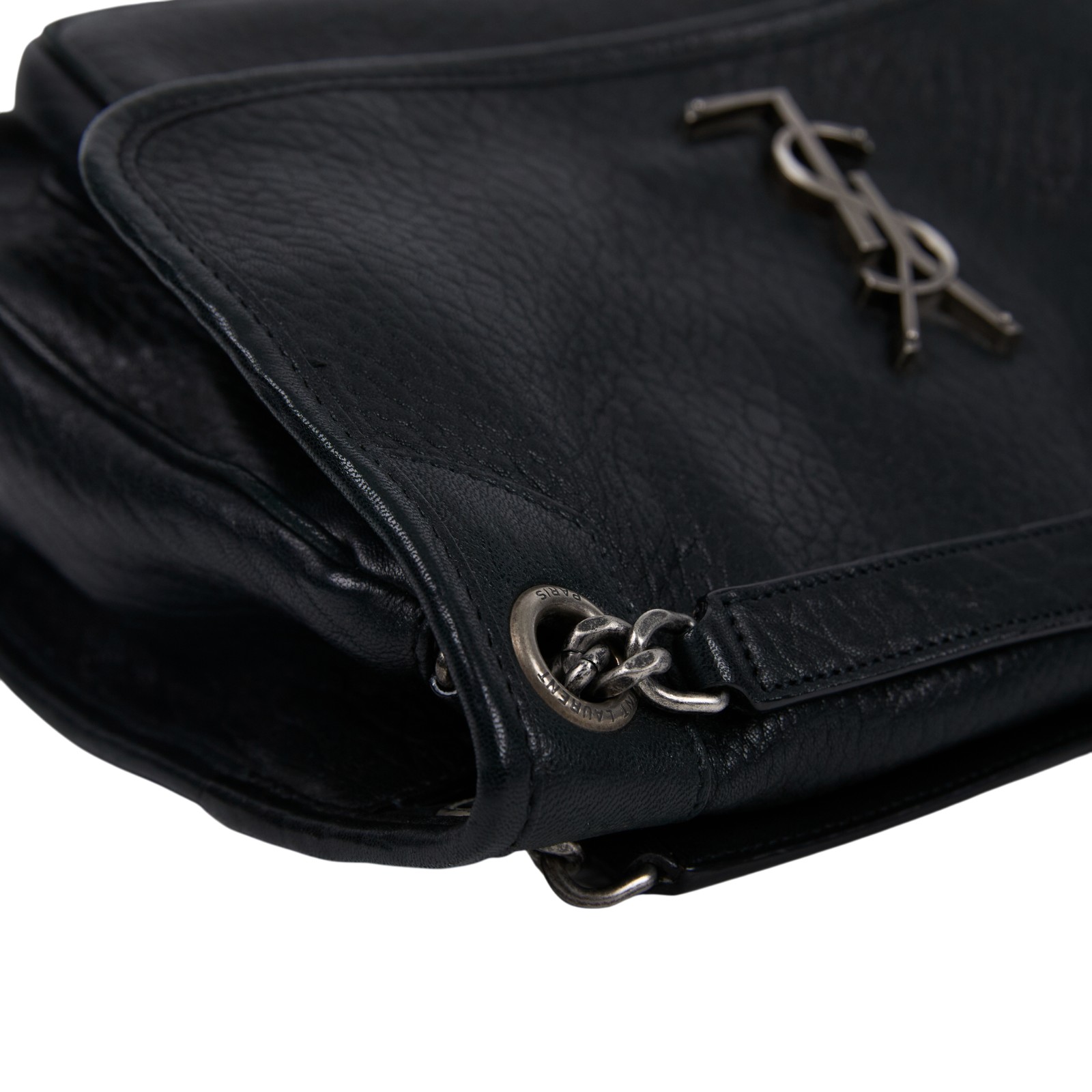 聖羅蘭 YSL SAINT LAURENT Niki 粒面小羊皮 中型 手袋 銀色五金 633178AACIA 黑NIKI粒面小羊皮 中號 防塵袋