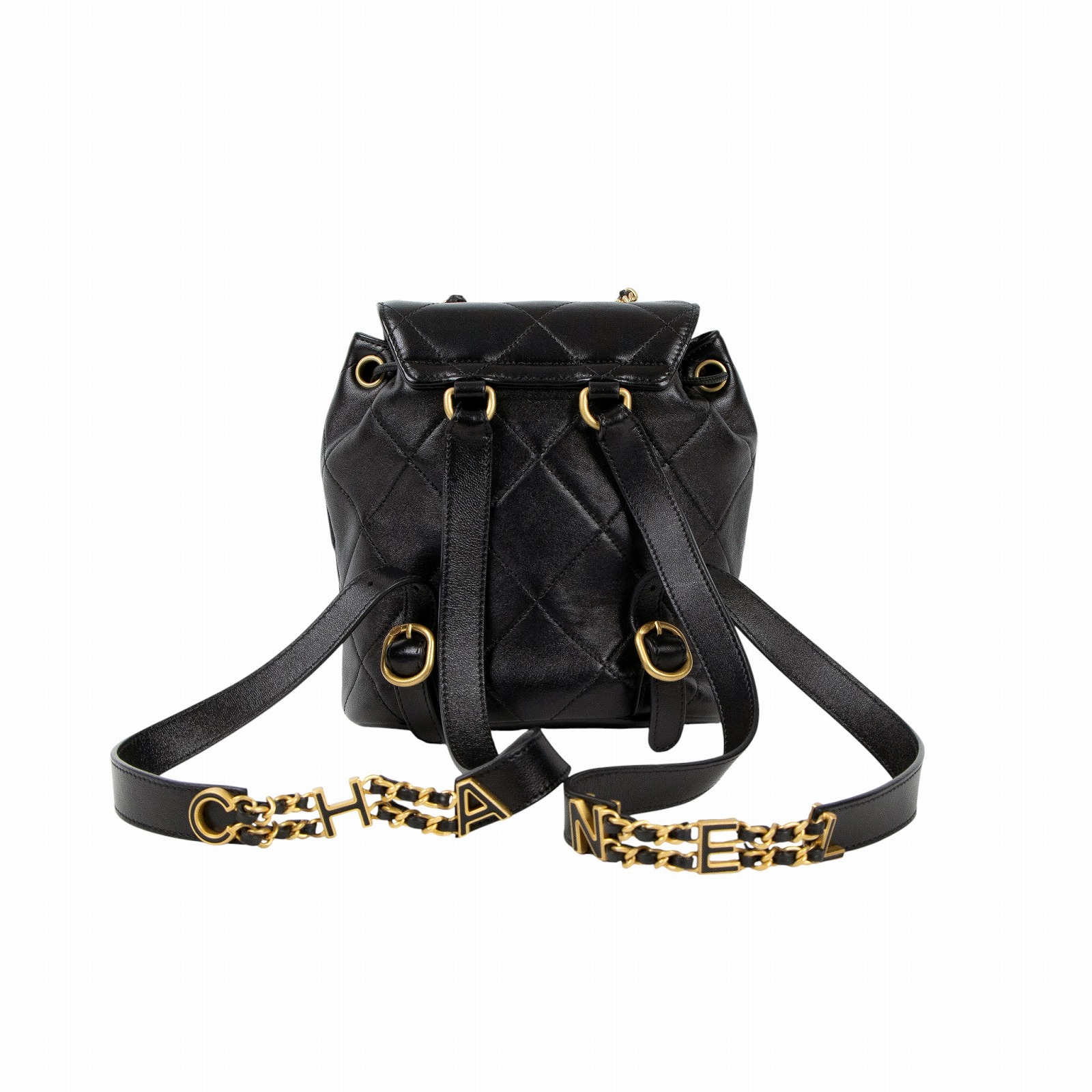 香奈兒 CHANEL Duma 後背包 AS4866 晶片款 黑小金球後背包 防塵袋