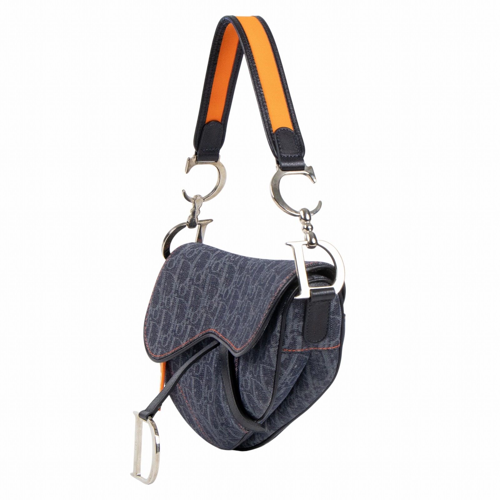 迪奧 CHRISTIAN DIOR Saddle 郵差包  丹寧CD紋　flight　SADDLE　脫線 防塵袋