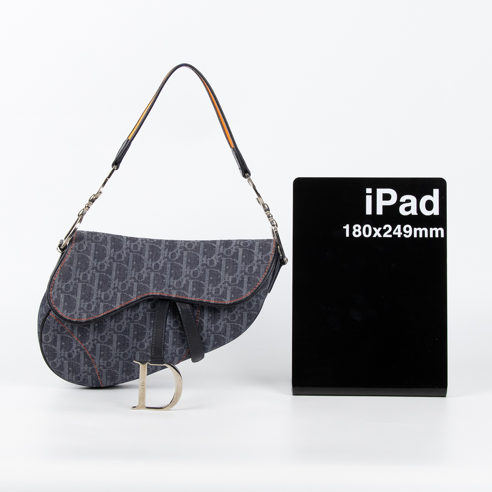 迪奧 CHRISTIAN DIOR Saddle 郵差包  丹寧CD紋　flight　SADDLE　脫線 防塵袋